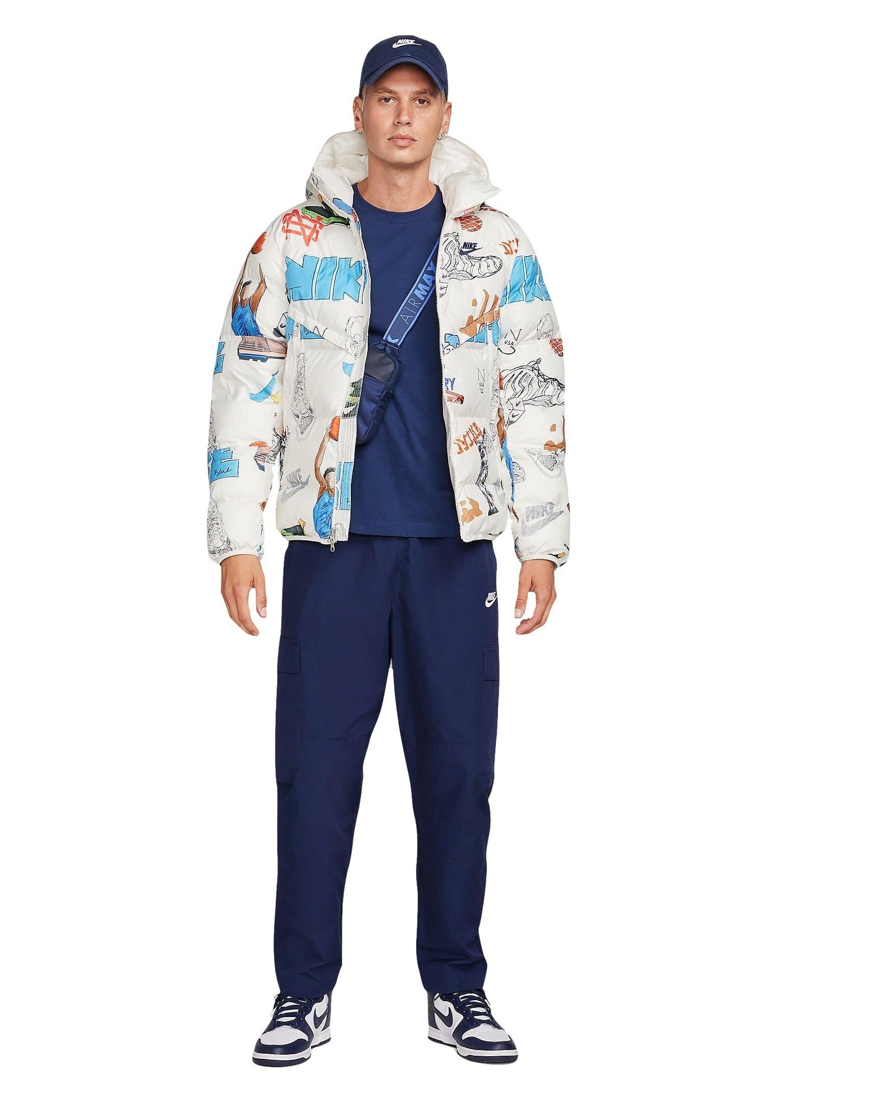 Nike Men's Storm-FIT Windrunner Hooded Jacket - WHITE/MULTI Thumbnail View 9