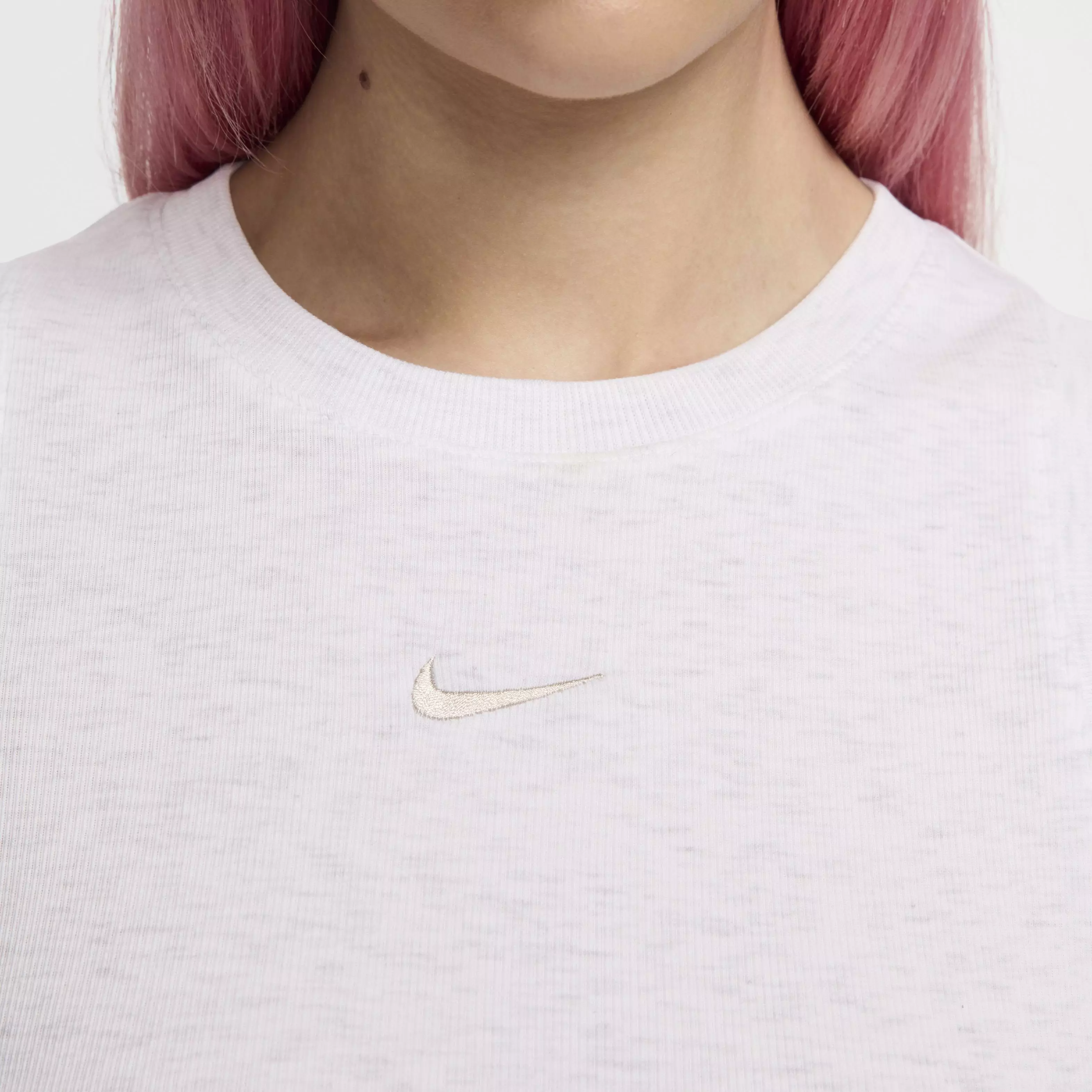 Nike Women's Sportswear Chill Knit Tight Cropped Mini-Rib Tank - WHITE