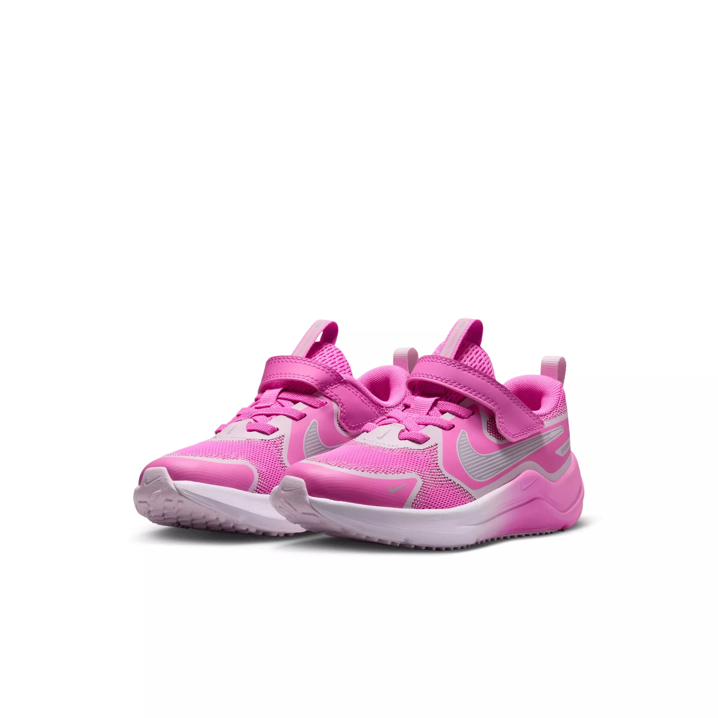 Nike Cosmic Runner Swoosh "Playful Pink/Bleached Lilac/Black" Preschool Girls' Running Shoe - PINK/LILAC/BLACK