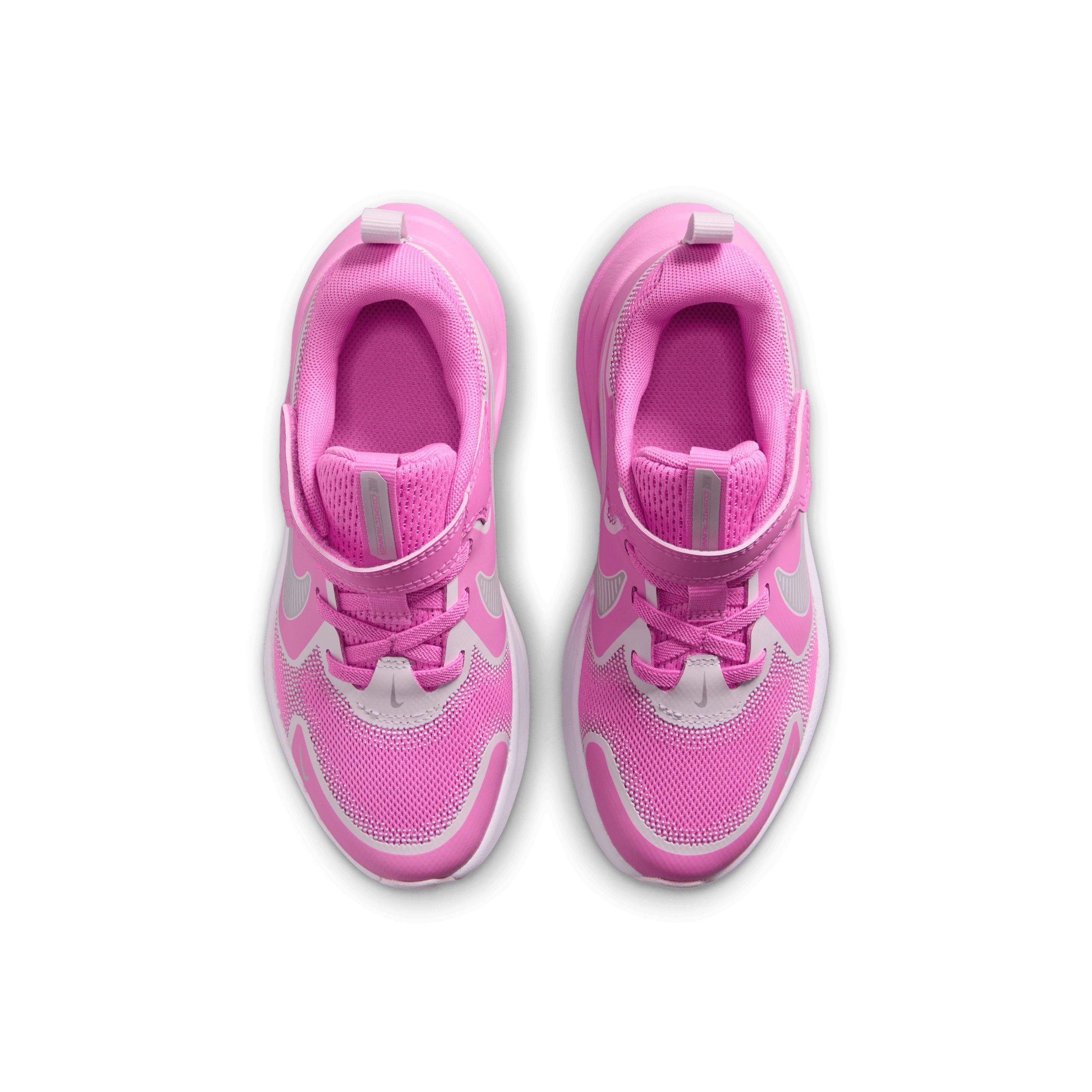 Nike Cosmic Runner Swoosh "Playful Pink/Bleached Lilac/Black" Preschool Girls' Running Shoe - PINK/LILAC/BLACK