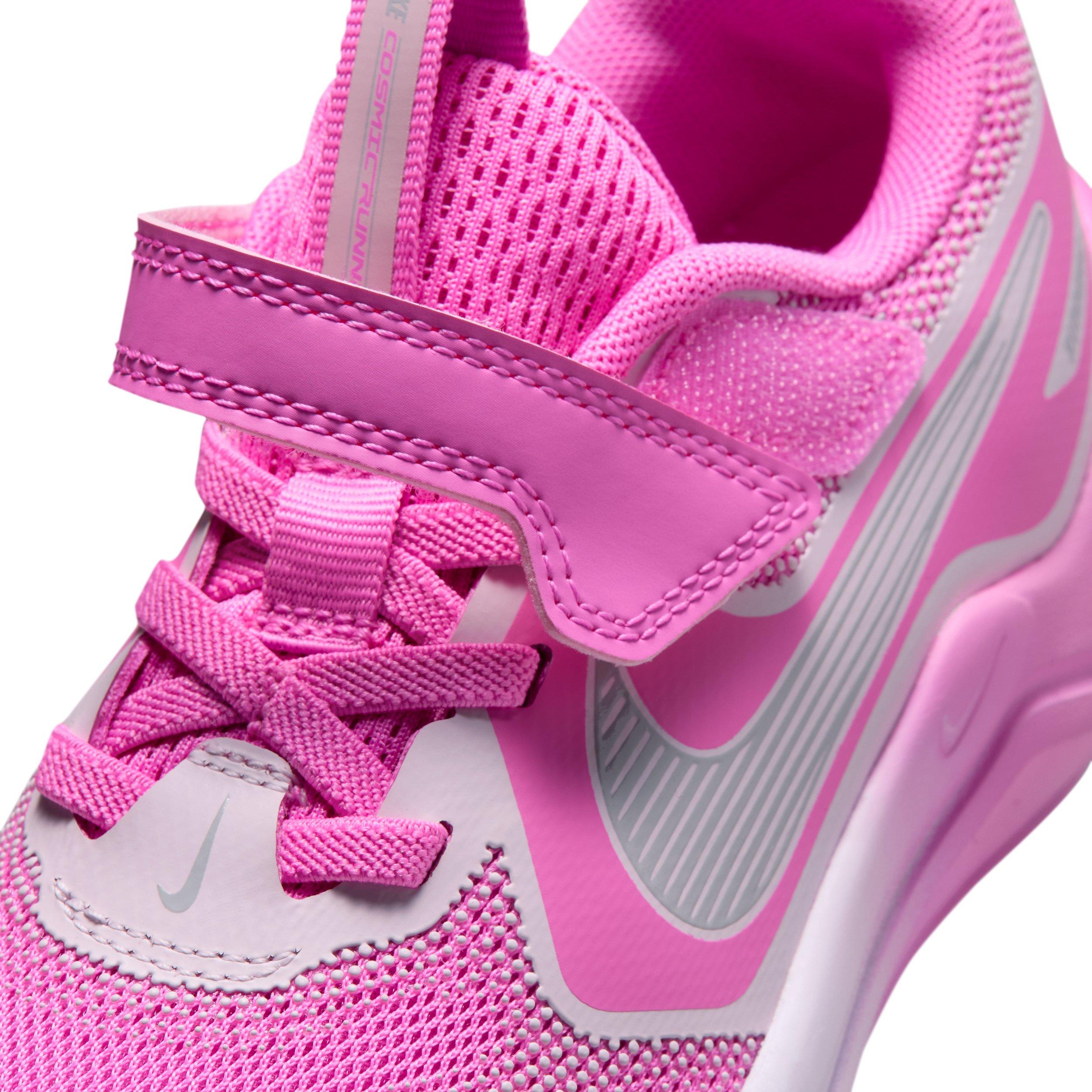 Nike Cosmic Runner Swoosh "Playful Pink/Bleached Lilac/Black" Preschool Girls' Running Shoe - PINK/LILAC/BLACK