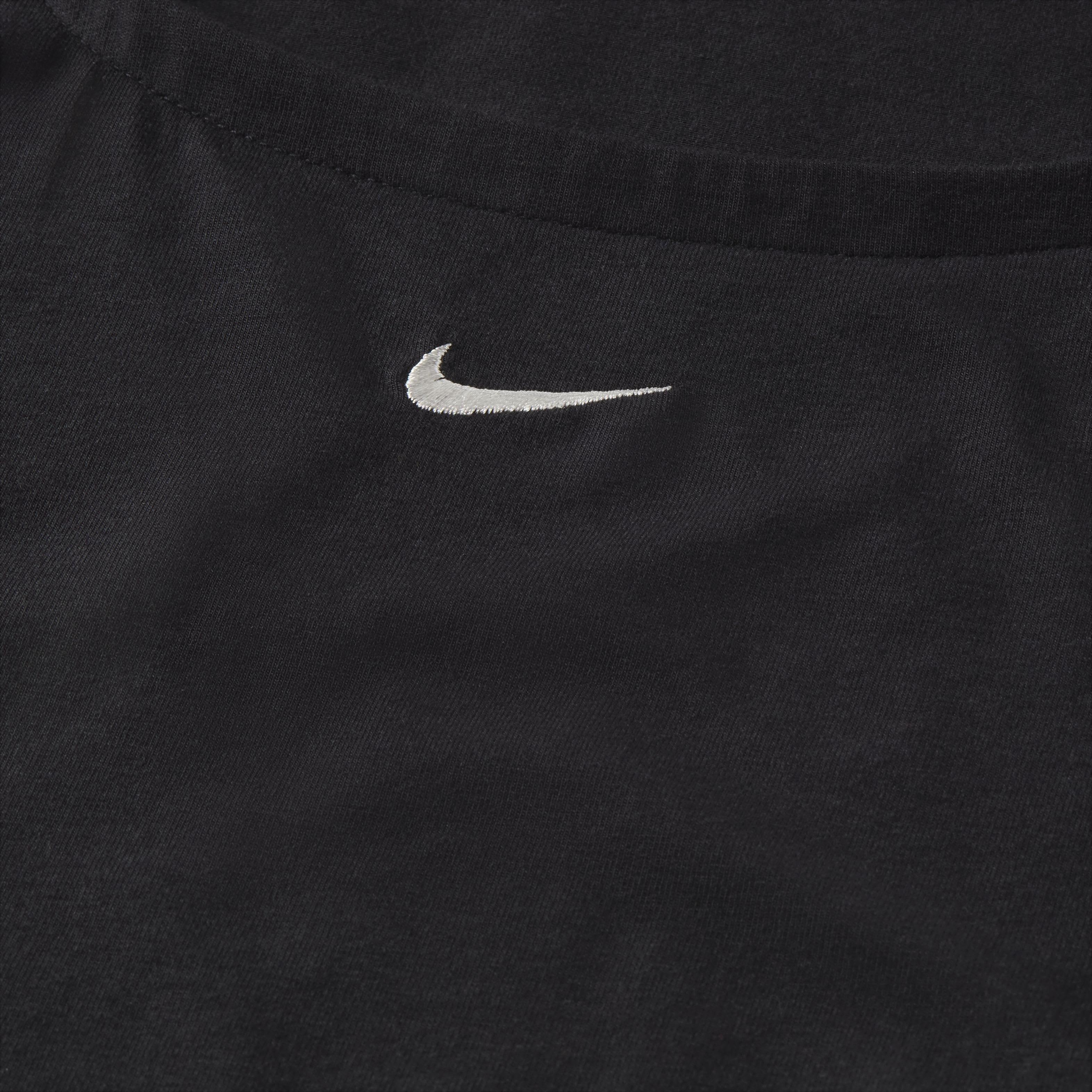 Nike Women's Sportswear Chill Knit Short Sleeve Square-Neck Top - BLACK Thumbnail View 7