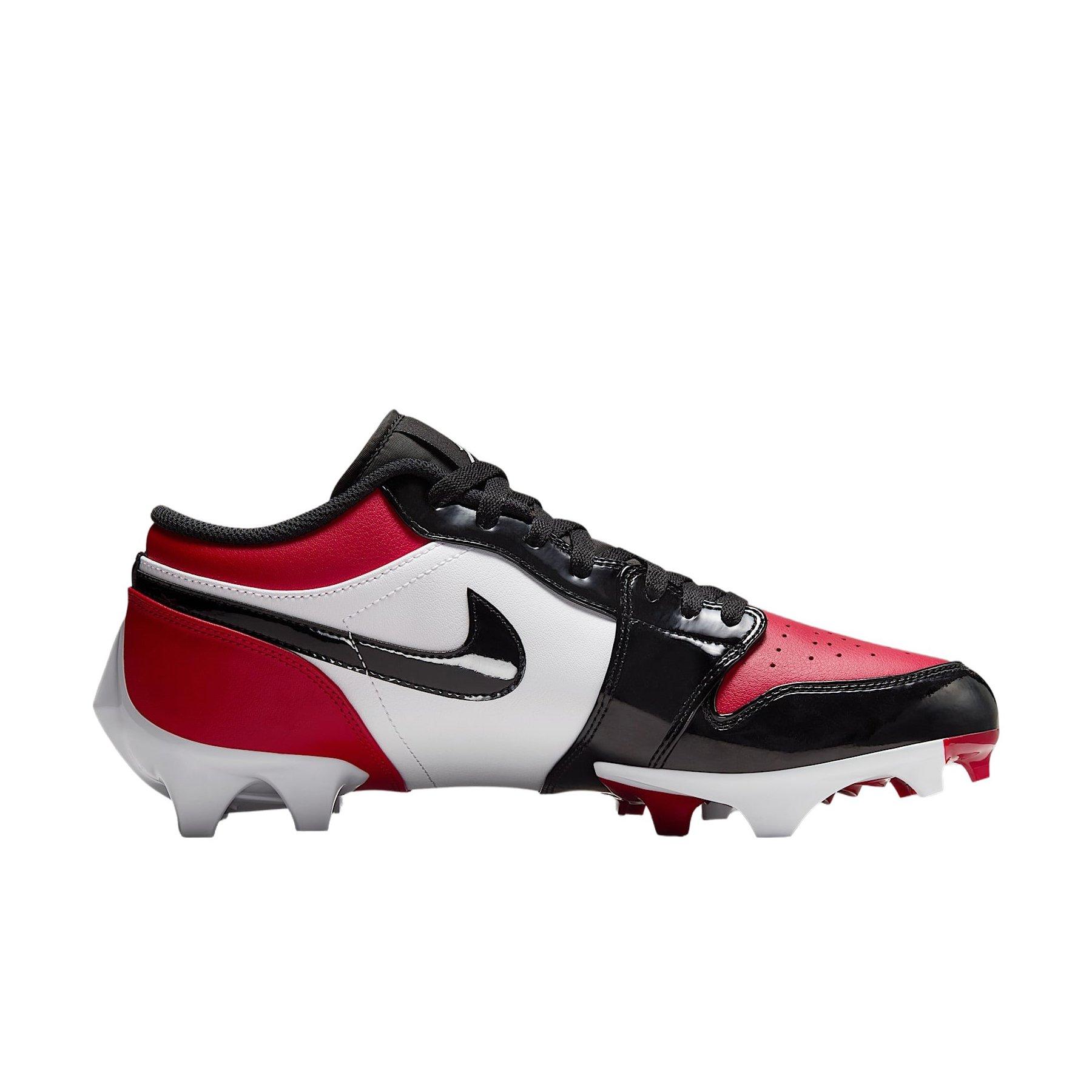 Jordan 1 Low TD "Gym Red/White/Black" Men's Football Cleat - RED/WHITE/BLACK Thumbnail View 1