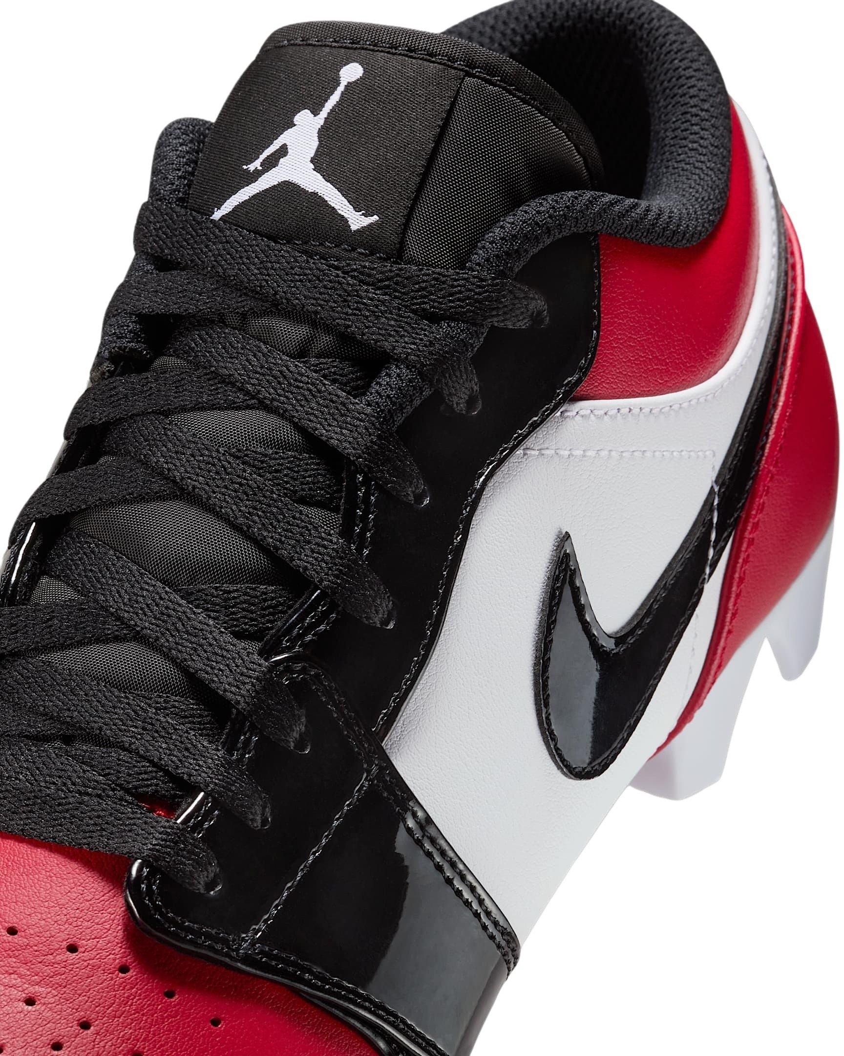 Jordan 1 Low TD "Gym Red/White/Black" Men's Football Cleat - RED/WHITE/BLACK Thumbnail View 5