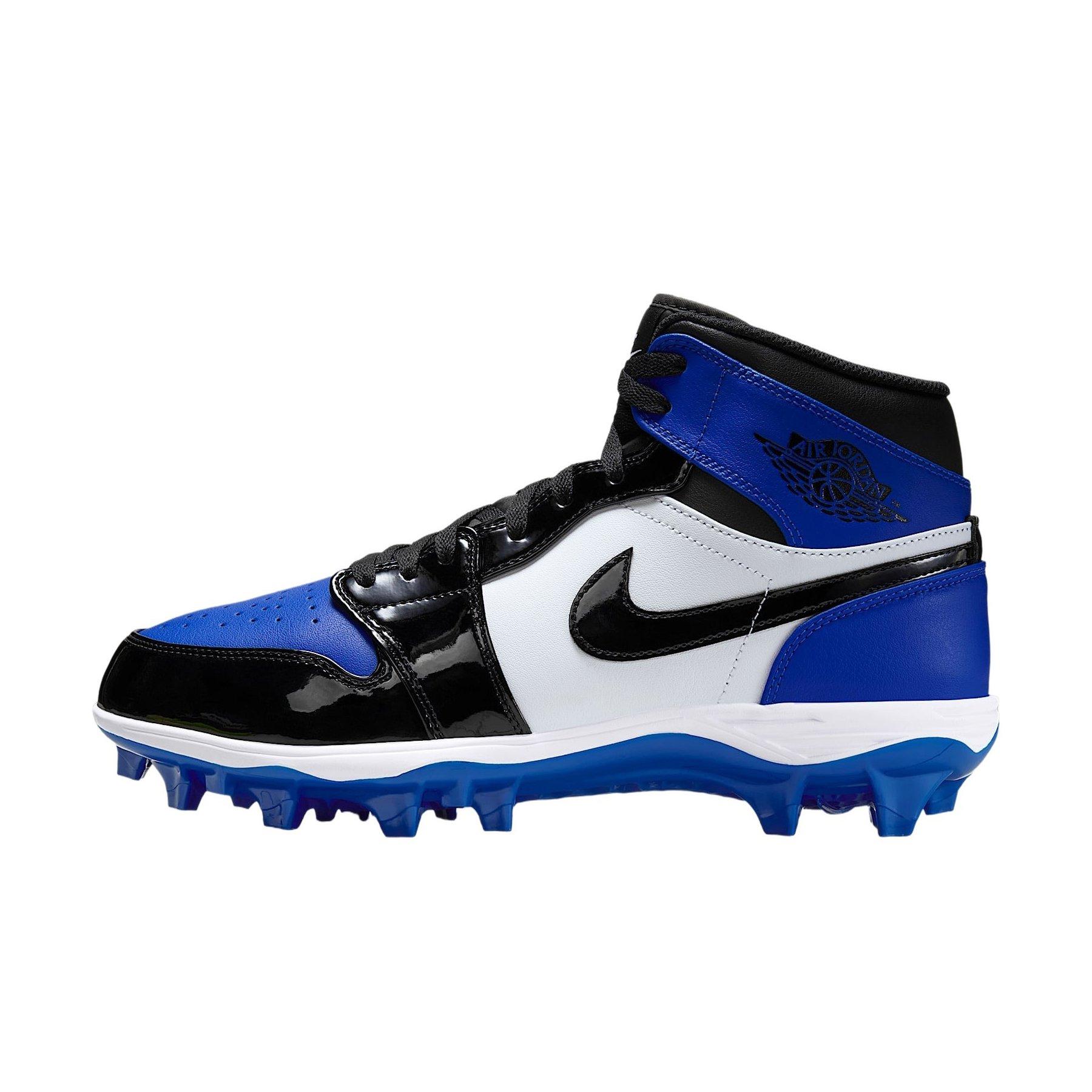 Jordan 1 Mid TD "Game Royal/White/Black" Men's Football Cleat - ROYAL/WHITE/BLACK Thumbnail View 2