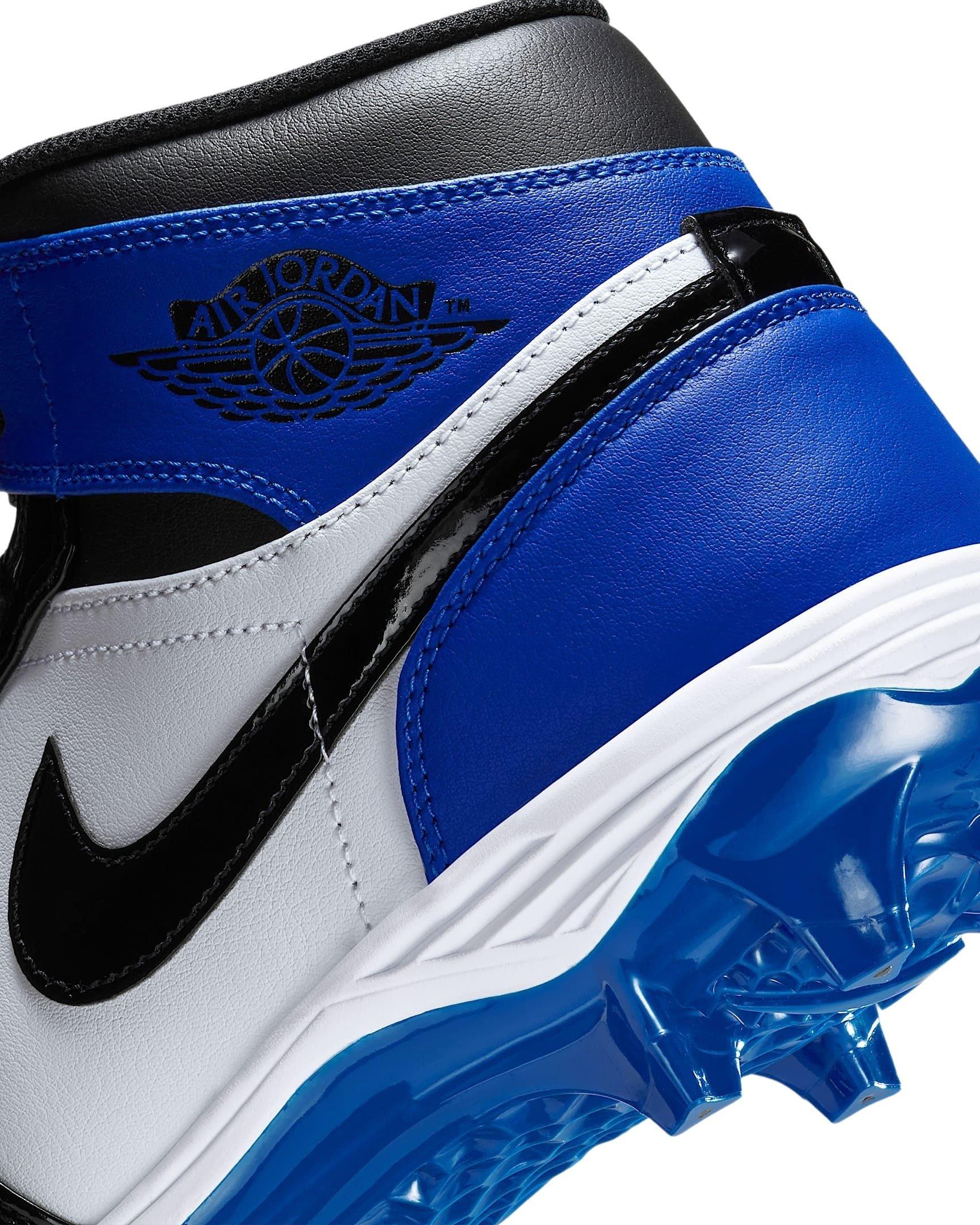 Jordan 1 Mid TD "Game Royal/White/Black" Men's Football Cleat - ROYAL/WHITE/BLACK Thumbnail View 7