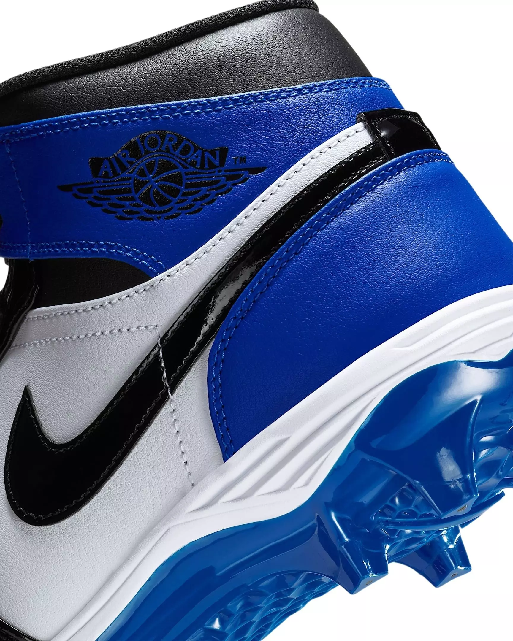 Jordan 1 Mid TD "Game Royal/White/Black" Men's Football Cleat - ROYAL/WHITE/BLACK