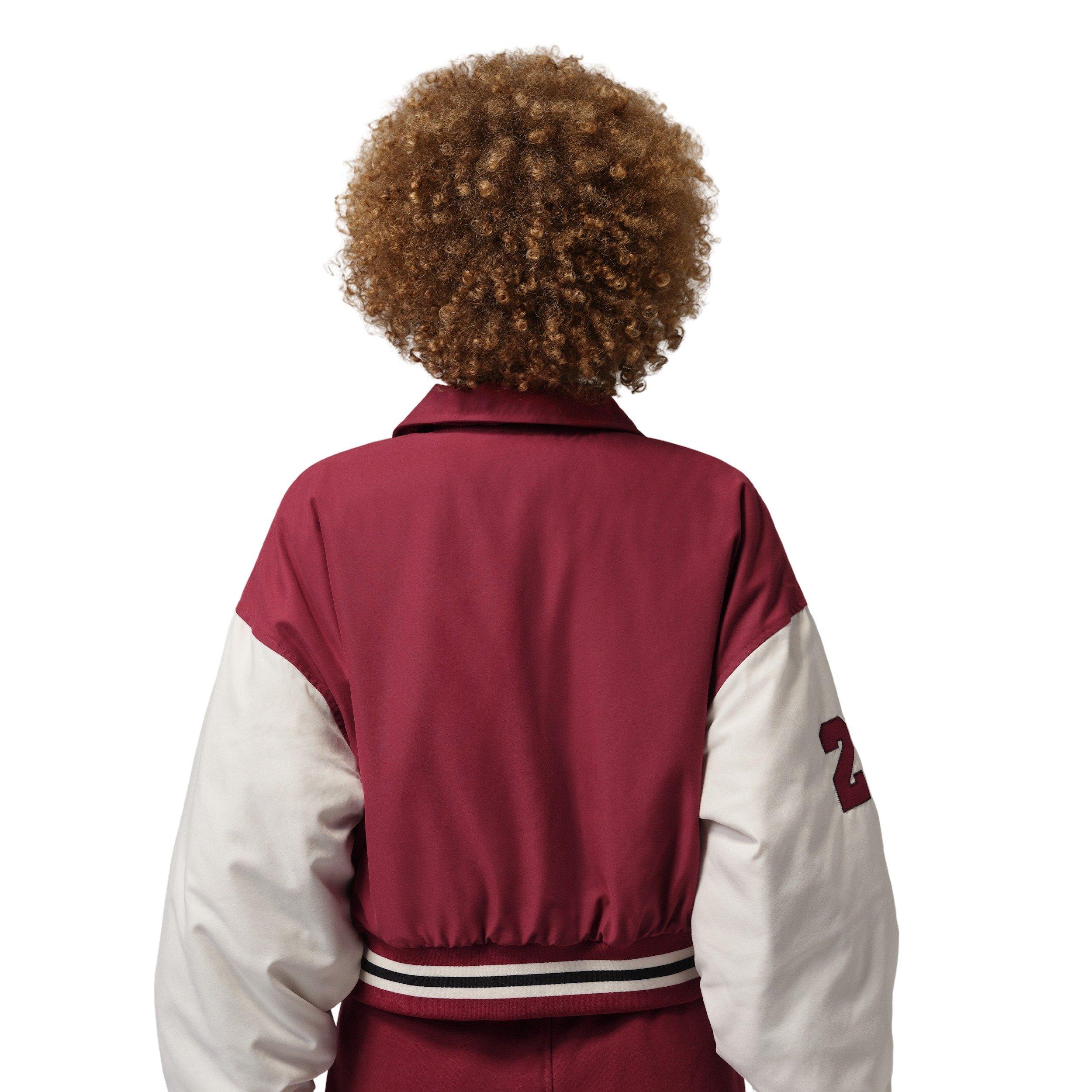 Jordan Women's Brooklyn Therma-FIT Varsity Jacket - Red/Ivory - RED/IVORY Thumbnail View 2