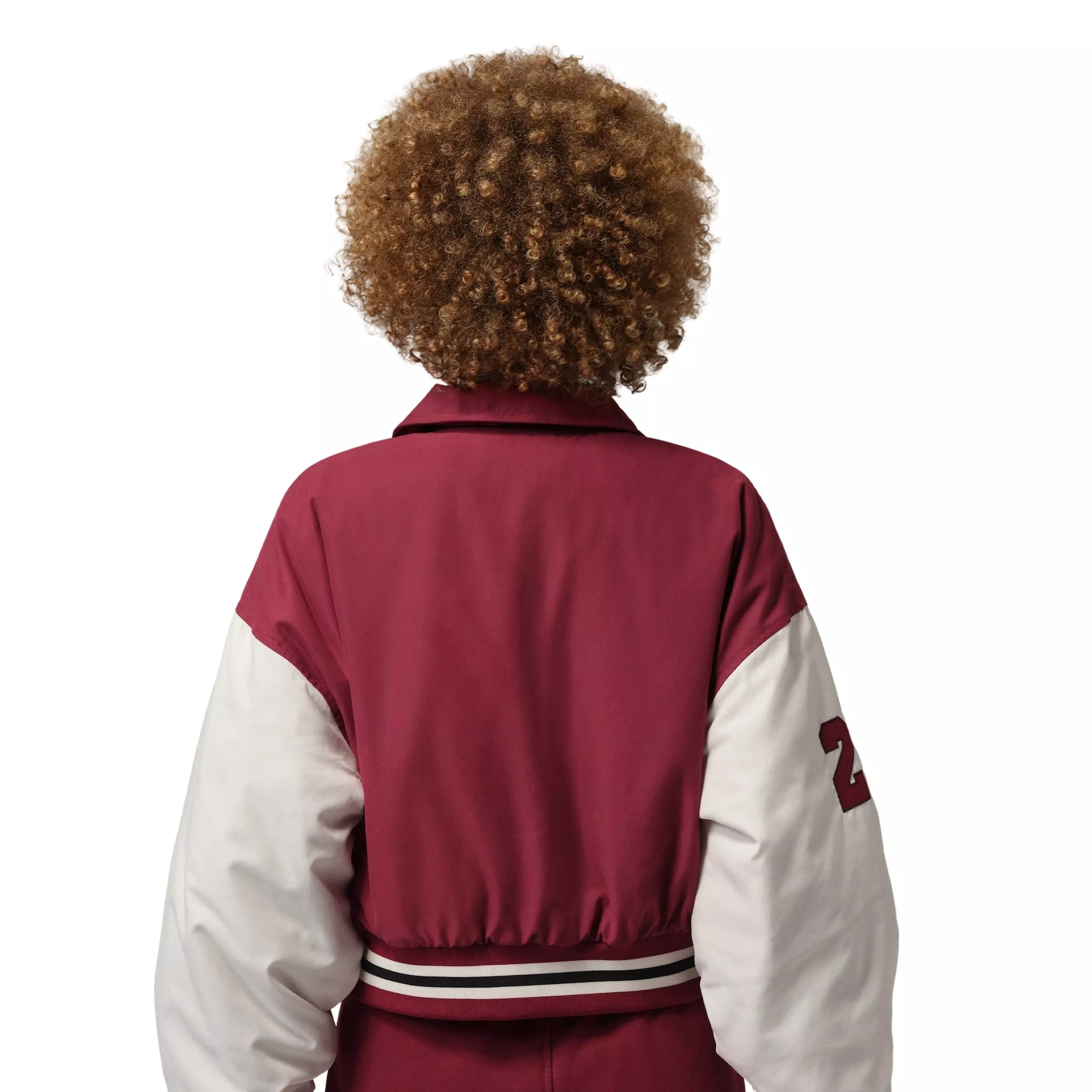 Jordan Women's Brooklyn Therma-FIT Varsity Jacket -Red/Ivory - RED/IVORY