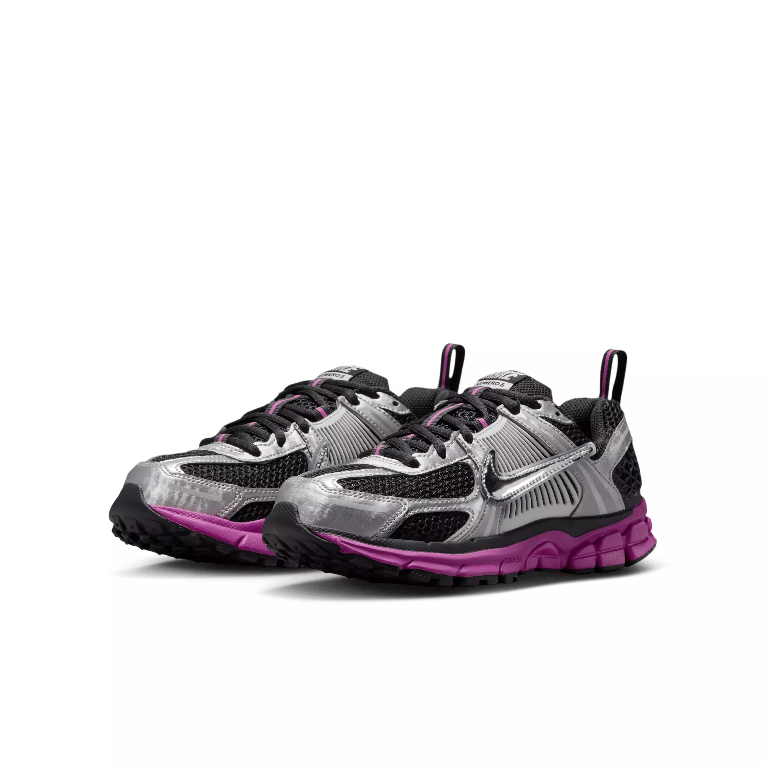 Nike Vomero 5 "Off Noir/Fire Pink/Photon Dust/Metallic Silver" Grade School Girls' Shoe - OFF NOIR/PINK/DUST/SILVER