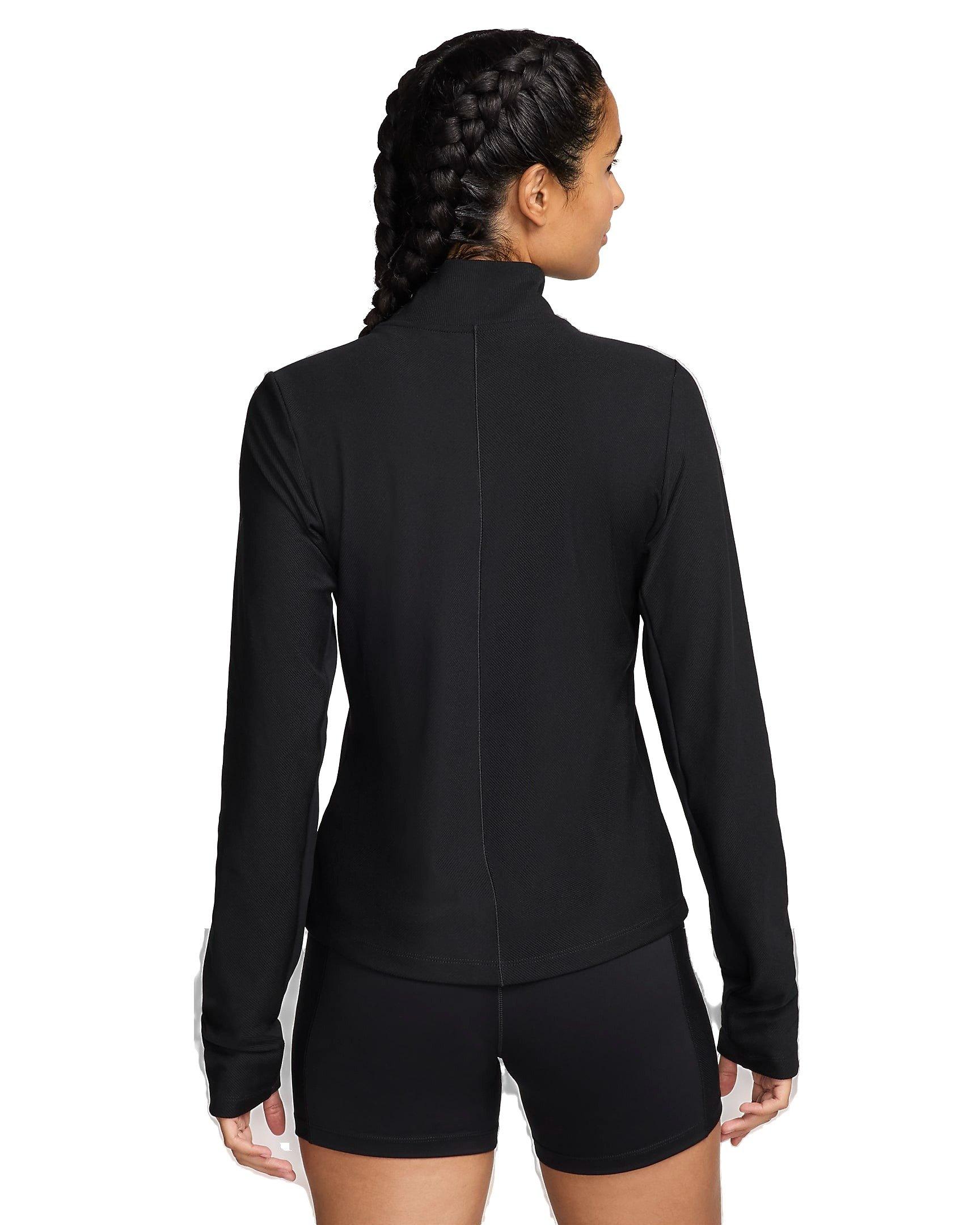 Nike Women's One Rib Dri-FIT Full-Zip Mid Layer Jacket - BLACK Thumbnail View 2