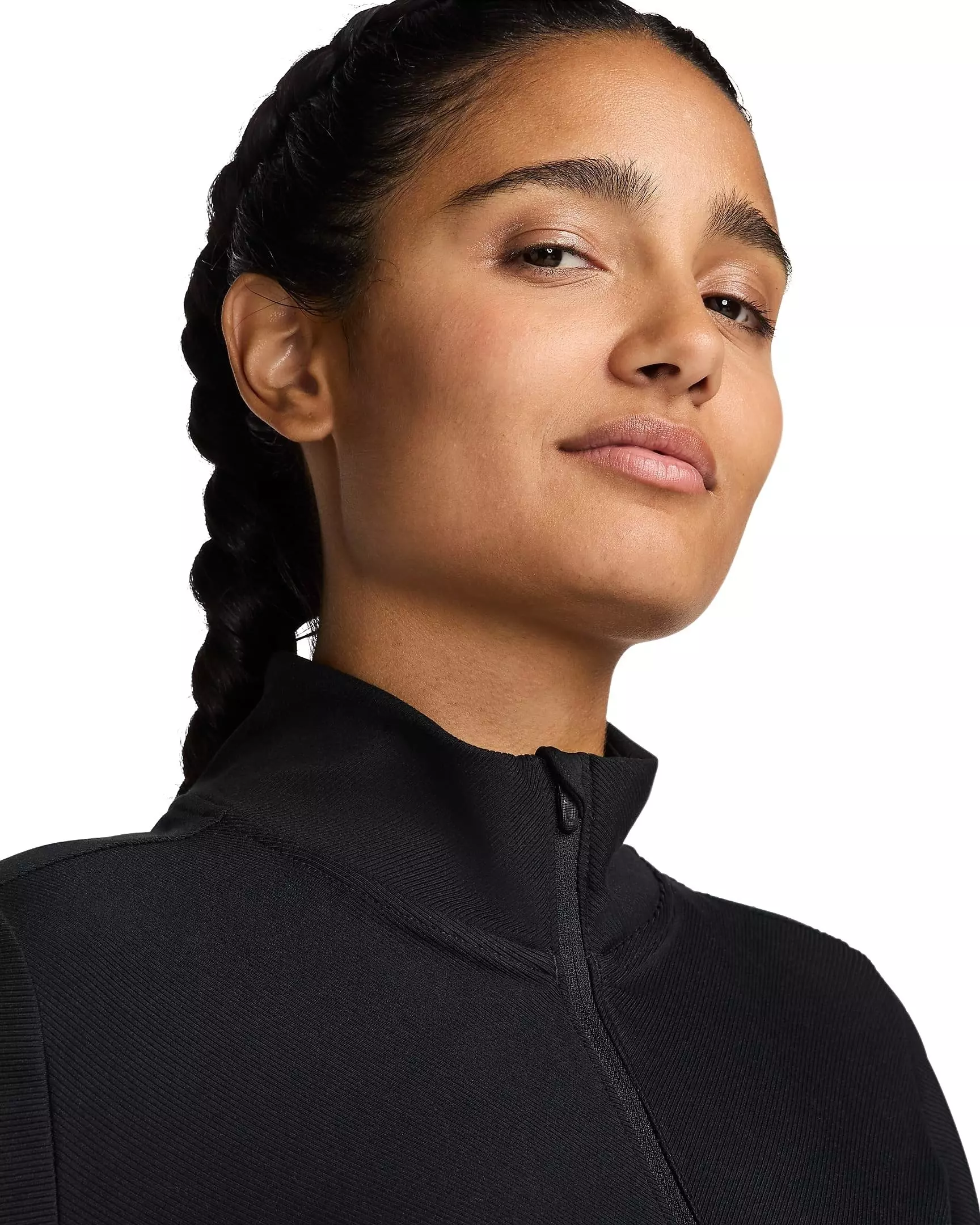 Nike Women's One Rib Dri-FIT Full-Zip Mid Layer Jacket - BLACK
