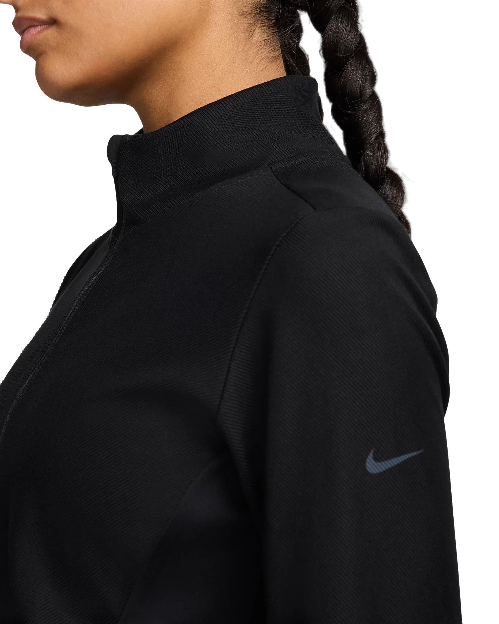 Nike Women's One Rib Dri-FIT Full-Zip Mid Layer Jacket - BLACK Thumbnail View 4