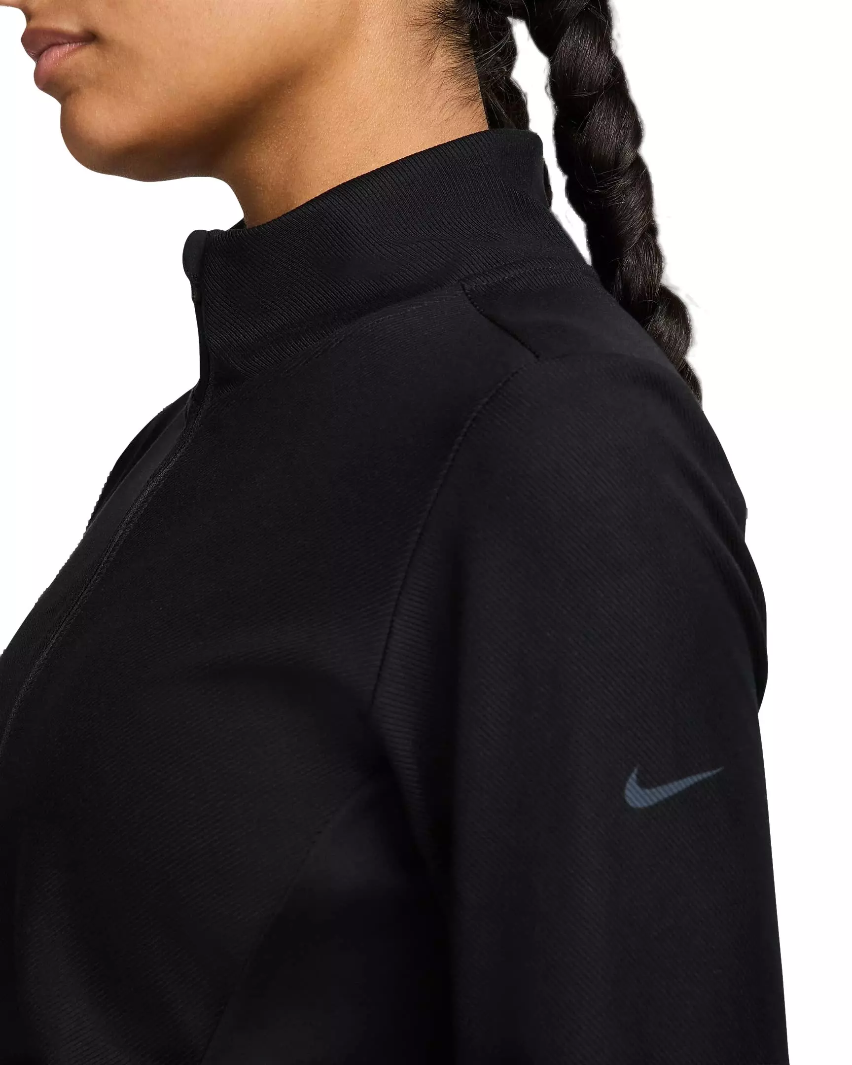 Nike Women's One Rib Dri-FIT Full-Zip Mid Layer Jacket - BLACK