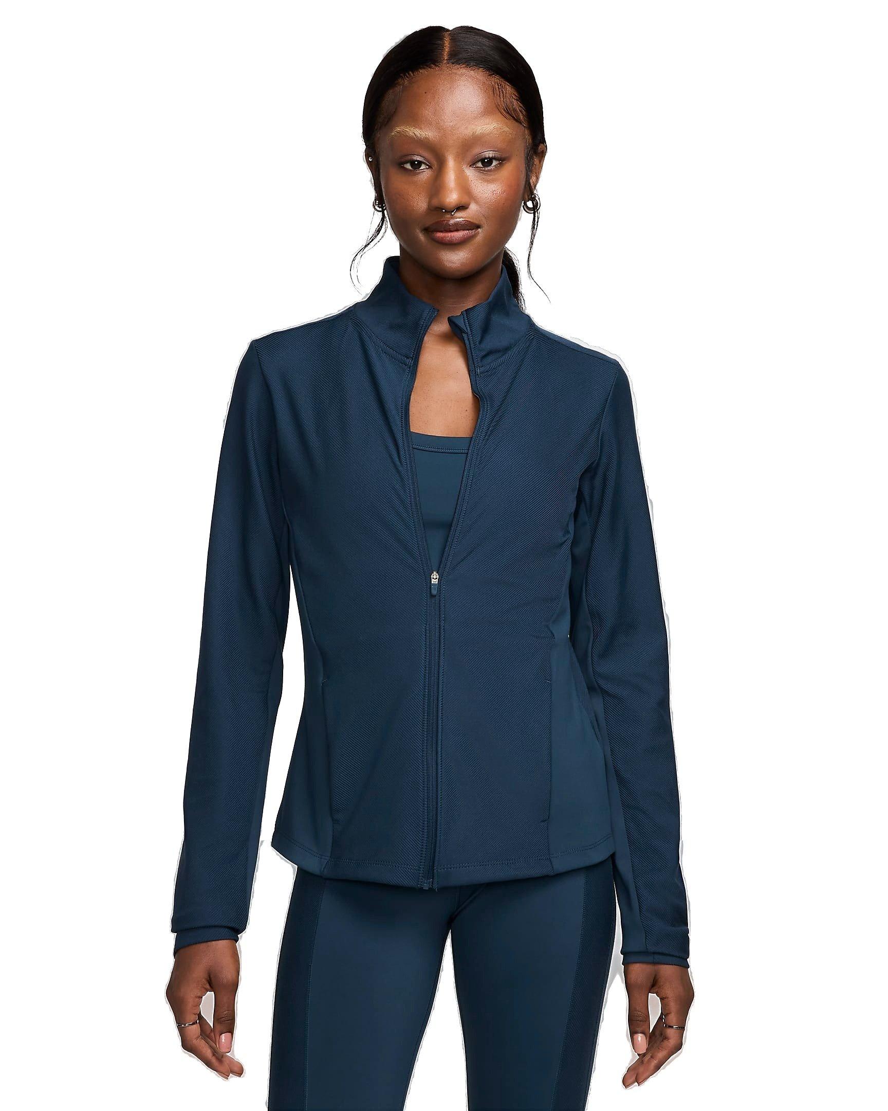 Nike Women's One Rib Dri-FIT Full-Zip Mid Layer Jacket - NAVY Thumbnail View 1