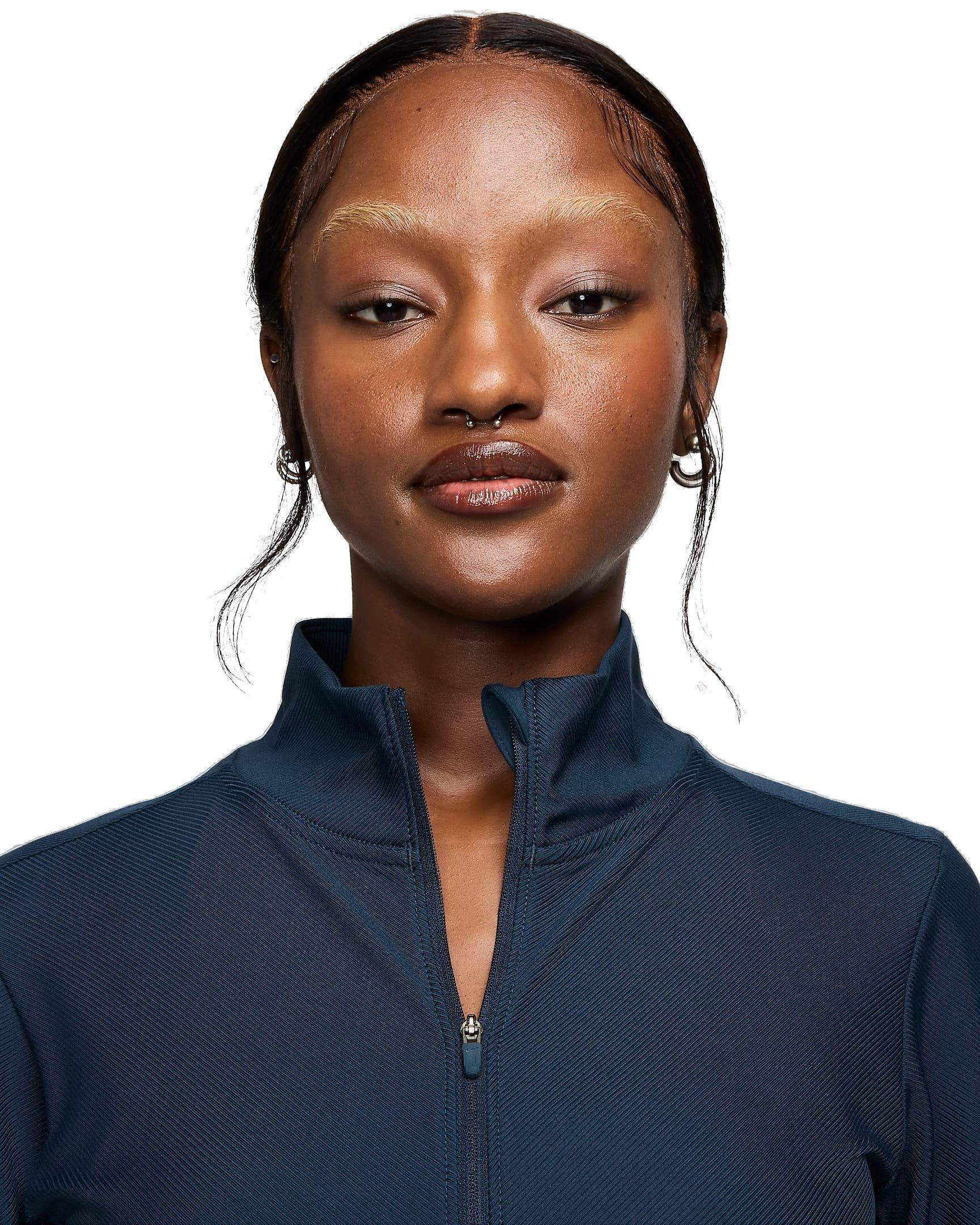 Nike Women's One Rib Dri-FIT Full-Zip Mid Layer Jacket - NAVY Thumbnail View 3