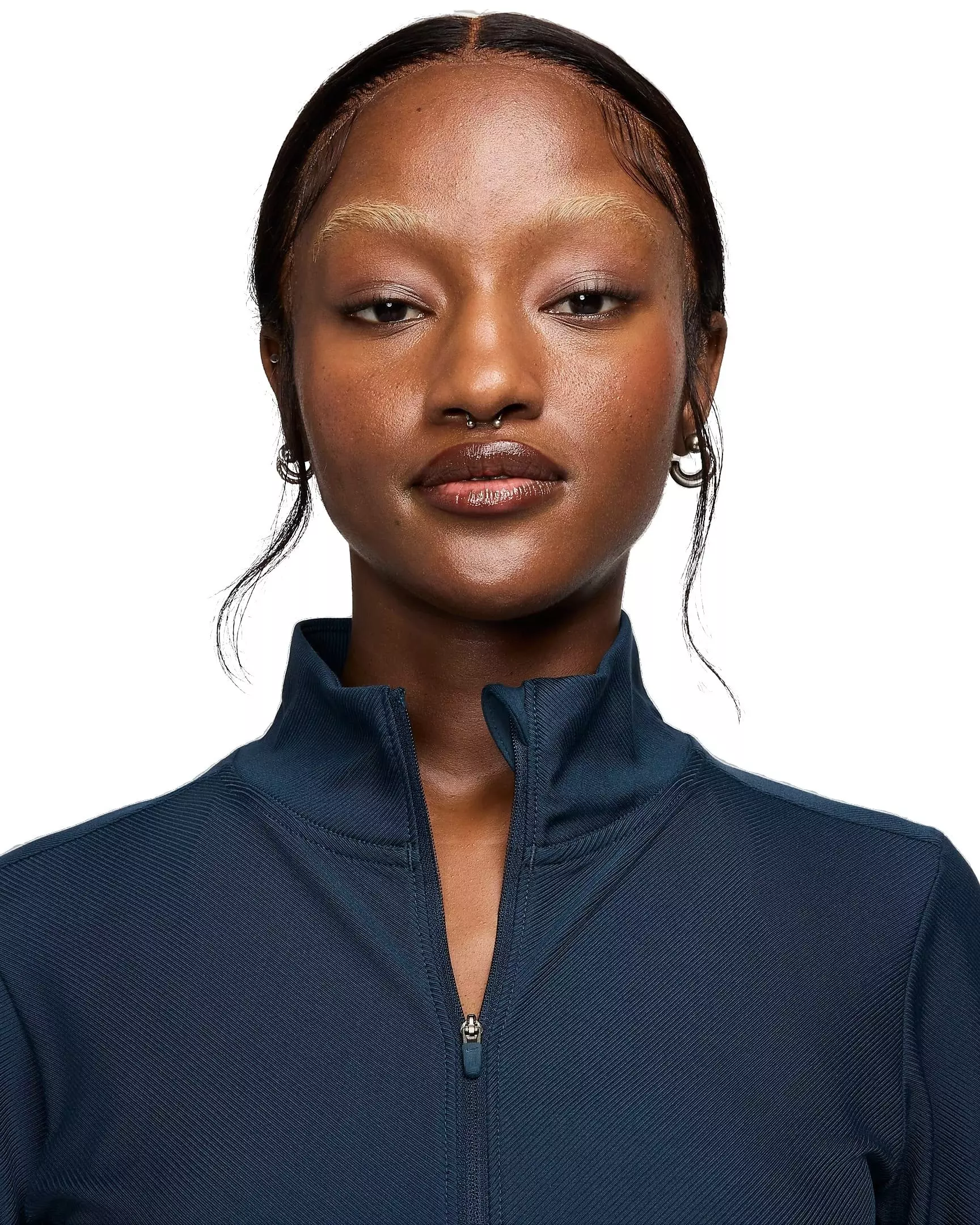 Nike Women's One Rib Dri-FIT Full-Zip Mid Layer Jacket - NAVY