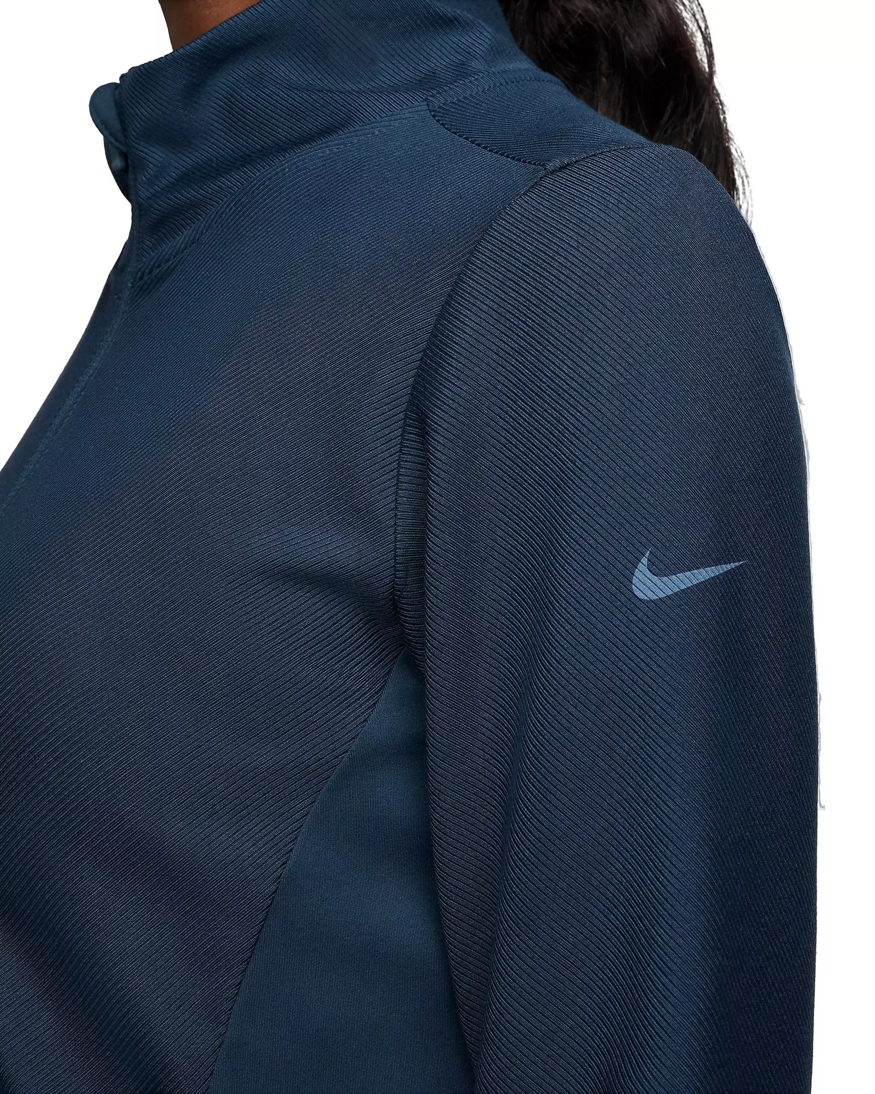Nike Women's One Rib Dri-FIT Full-Zip Mid Layer Jacket - NAVY