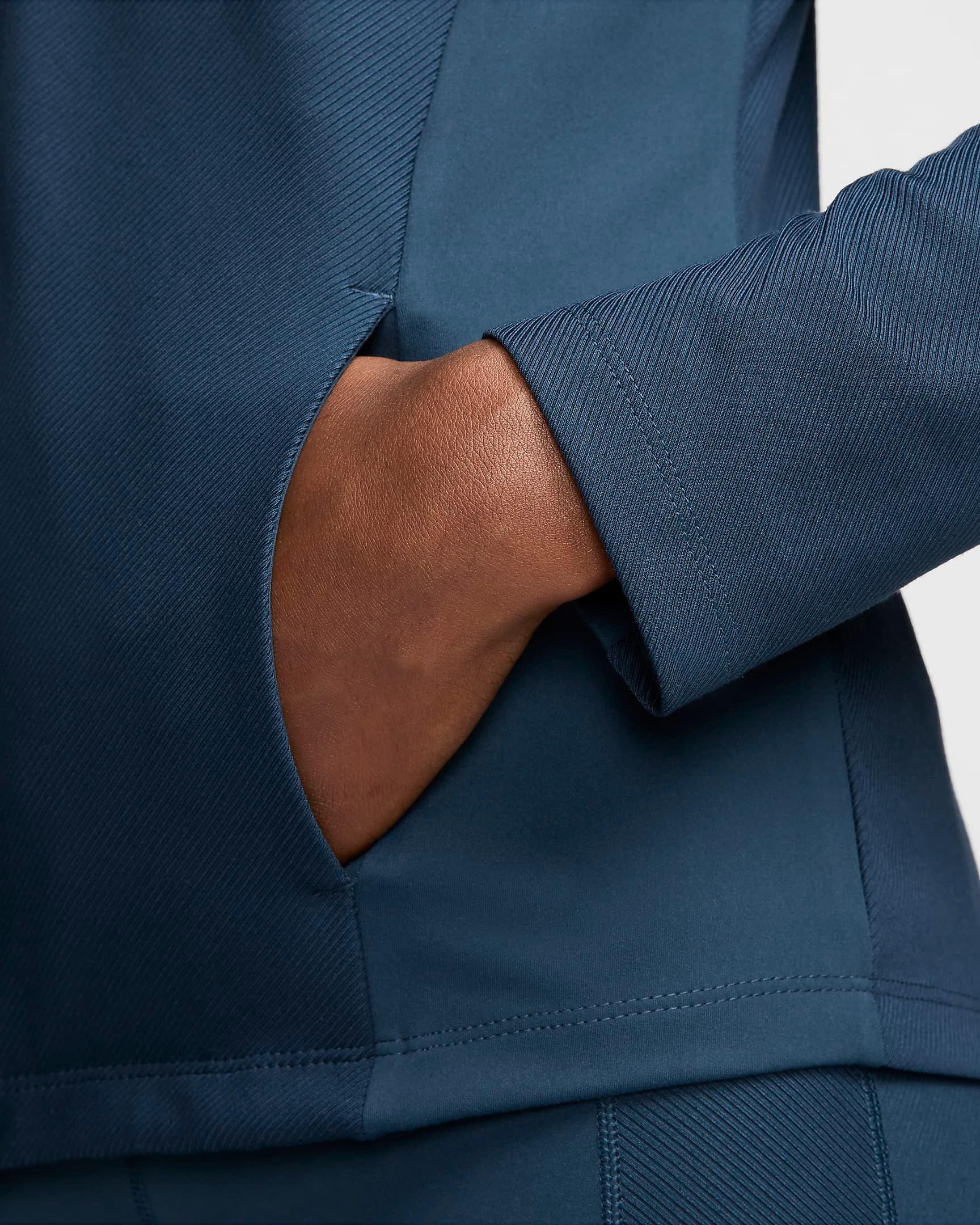 Nike Women's One Rib Dri-FIT Full-Zip Mid Layer Jacket - NAVY Thumbnail View 6