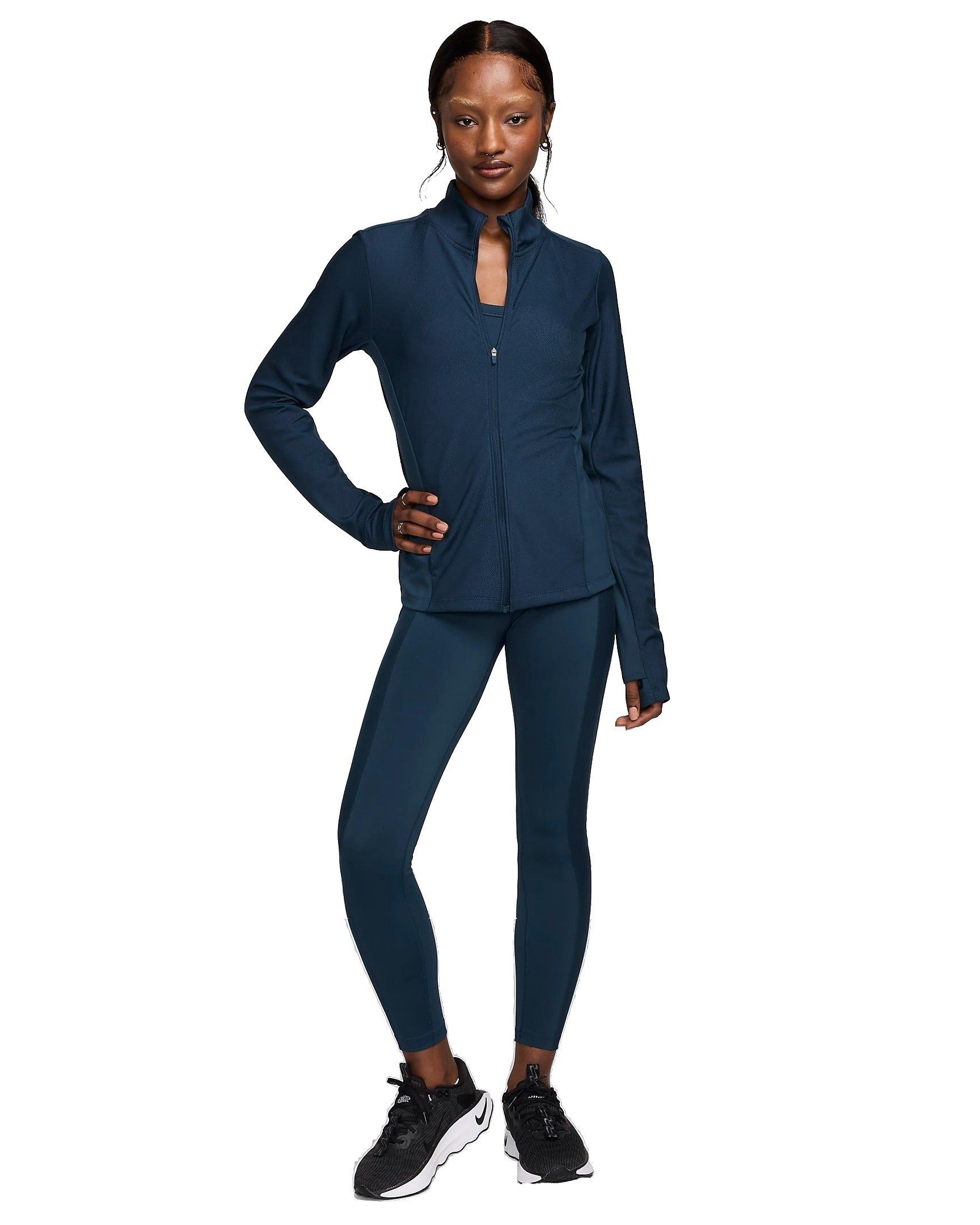 Nike Women's One Rib Dri-FIT Full-Zip Mid Layer Jacket - NAVY Thumbnail View 7