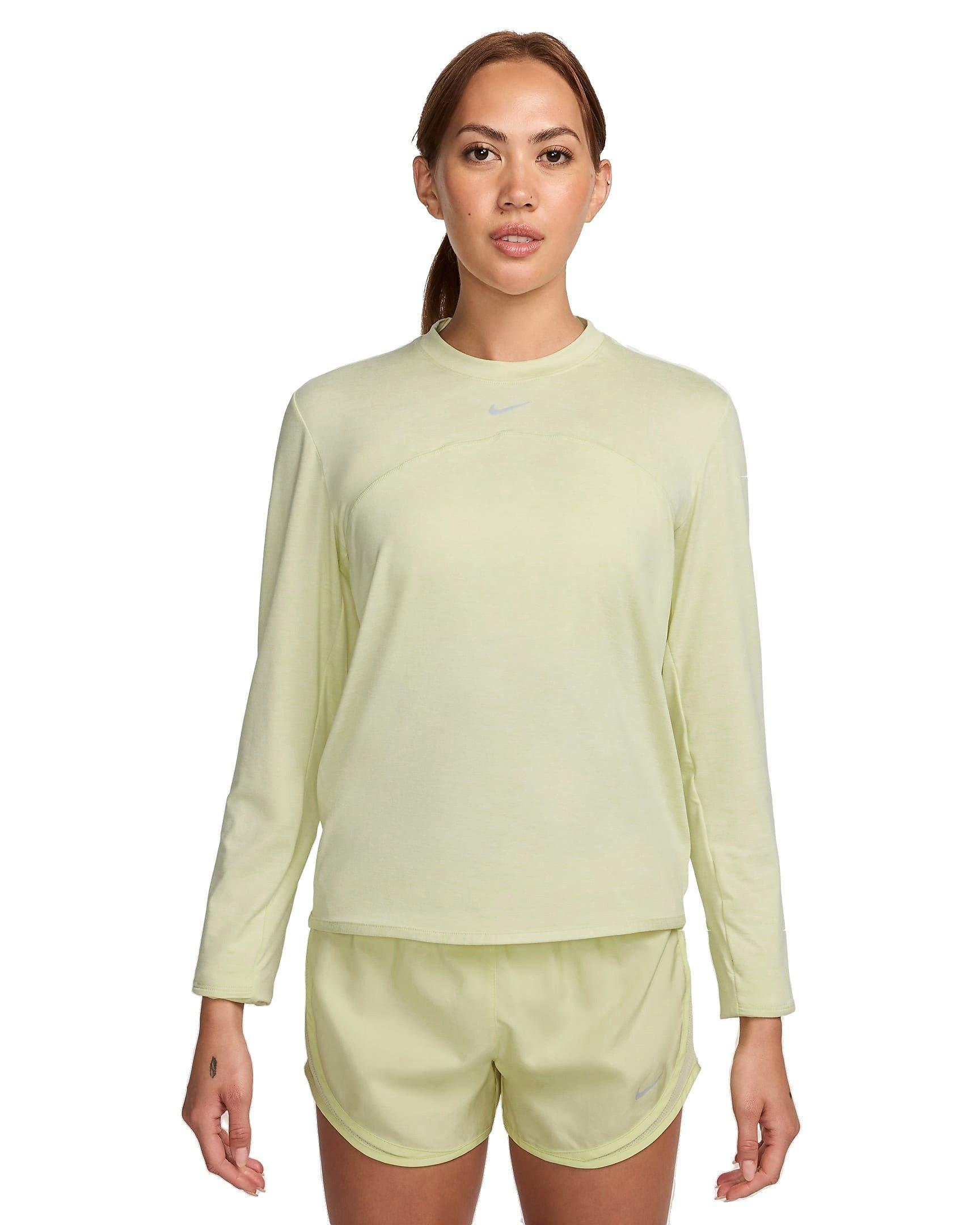 Nike Women's Dri-FIT Swift Element UV Crewneck Running Top - YELLOW Thumbnail View 1