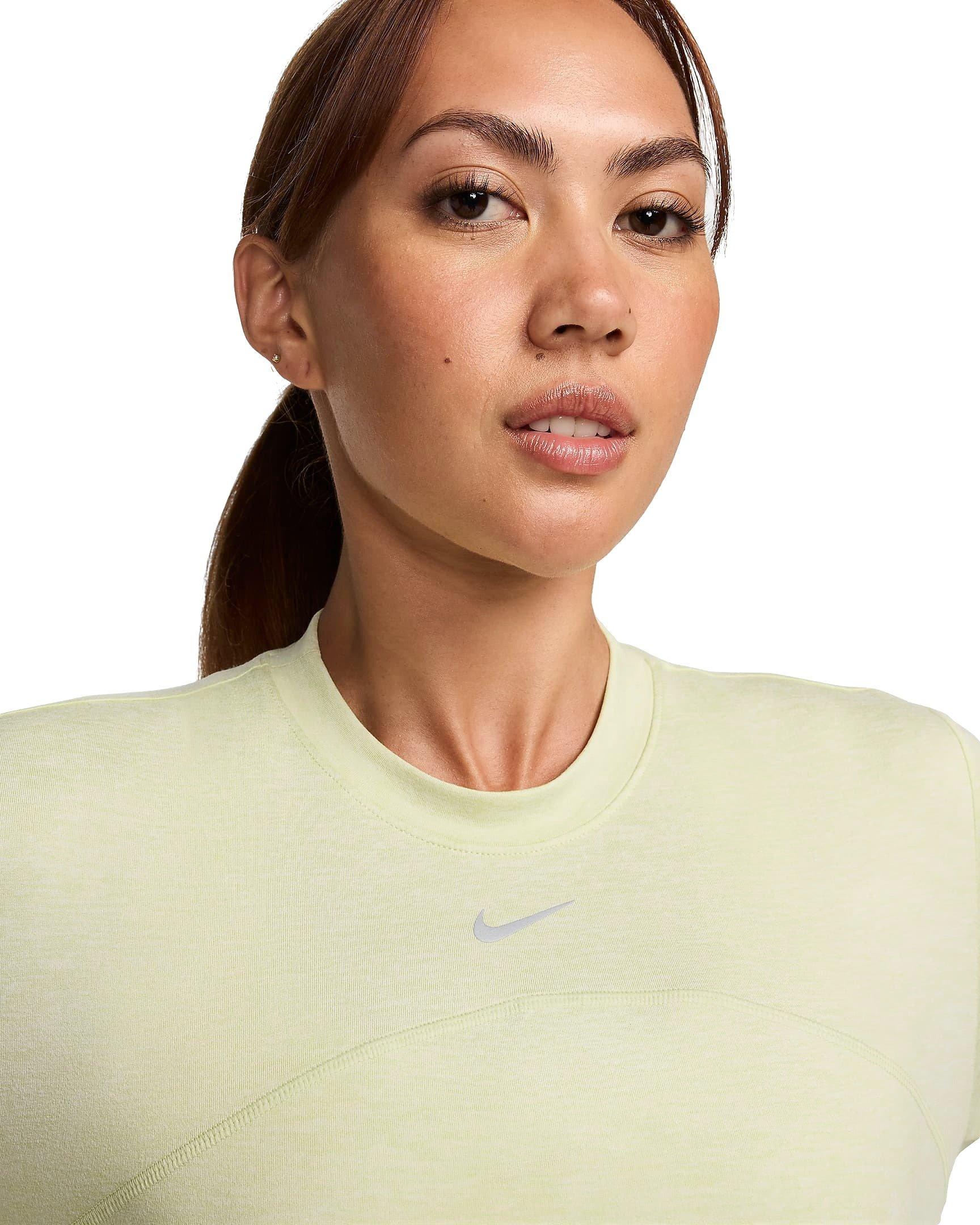 Nike Women's Dri-FIT Swift Element UV Crewneck Running Top - YELLOW Thumbnail View 3