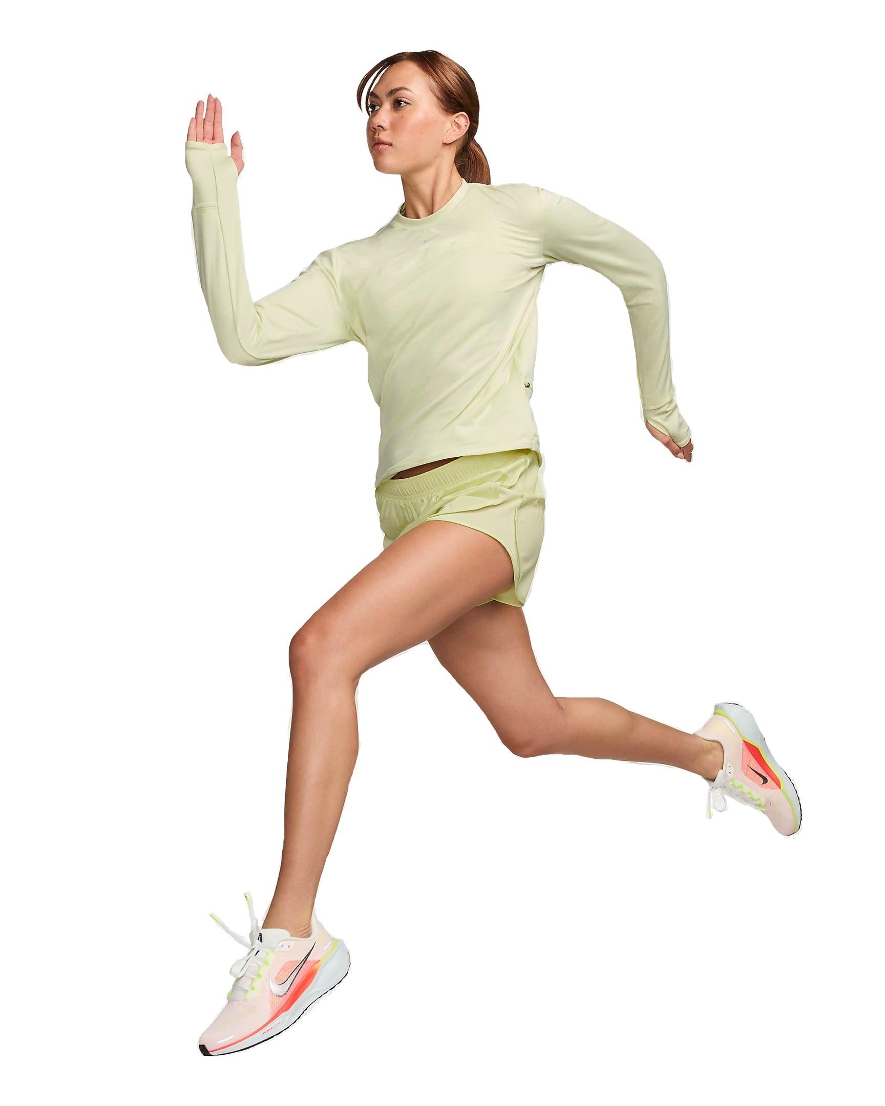 Nike Women's Dri-FIT Swift Element UV Crewneck Running Top - YELLOW Thumbnail View 6