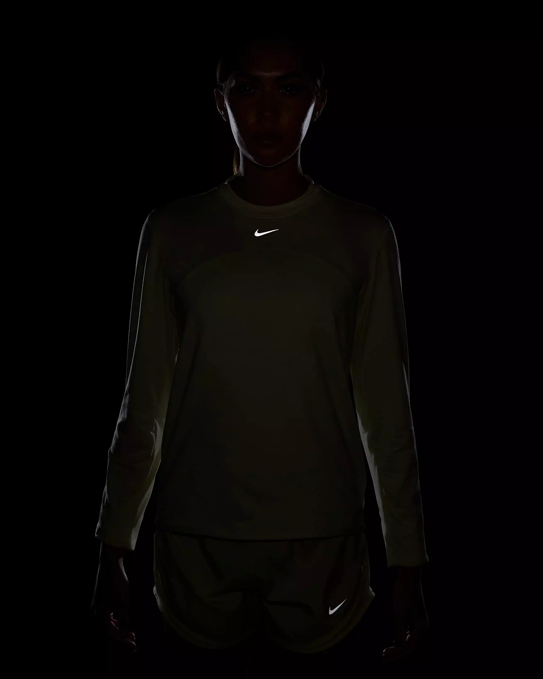 Nike Women's Dri-FIT Swift Element UV Crewneck Running Top - YELLOW