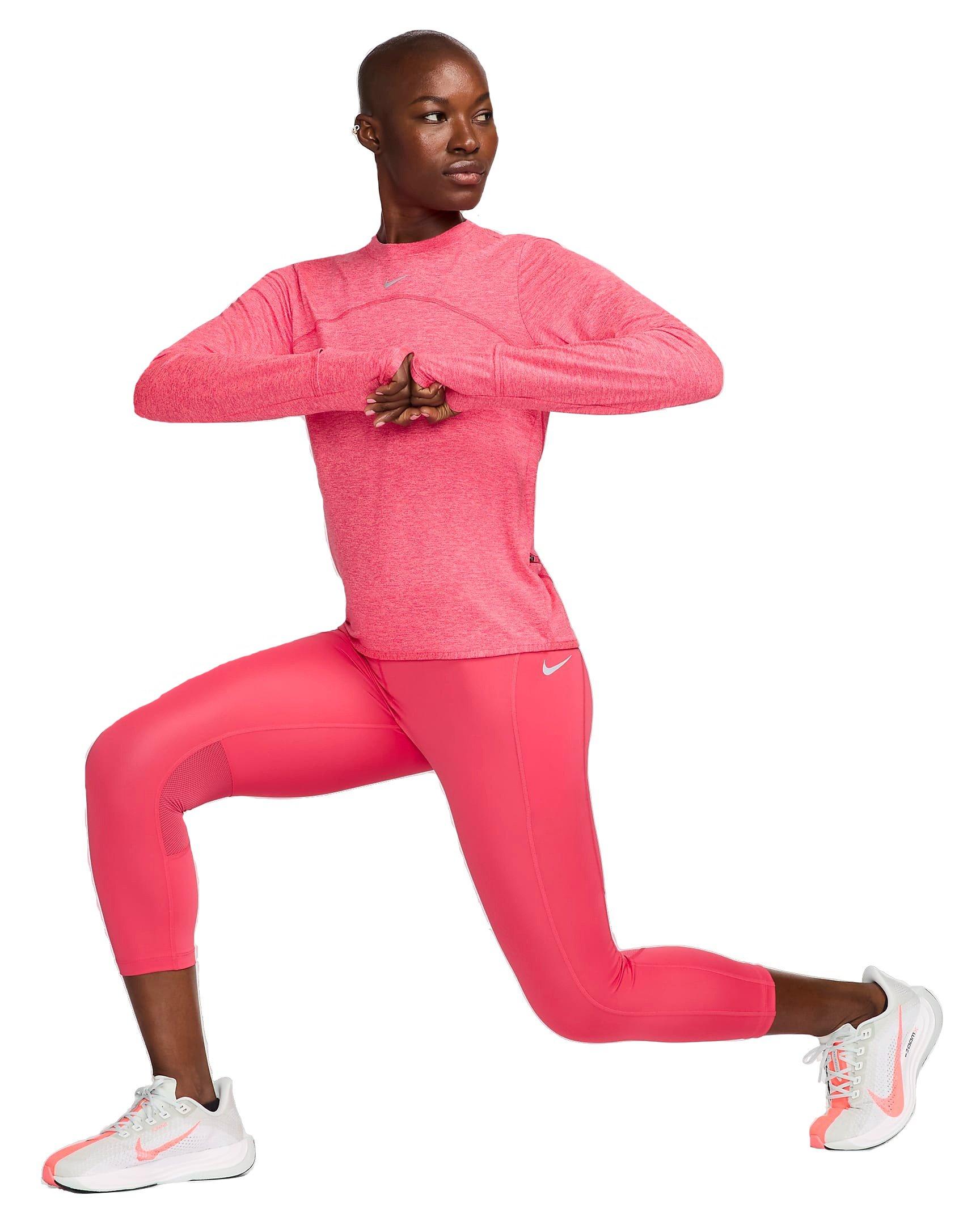 Nike Women's Dri-FIT Swift Element UV Crewneck Running Top - PINK Thumbnail View 6