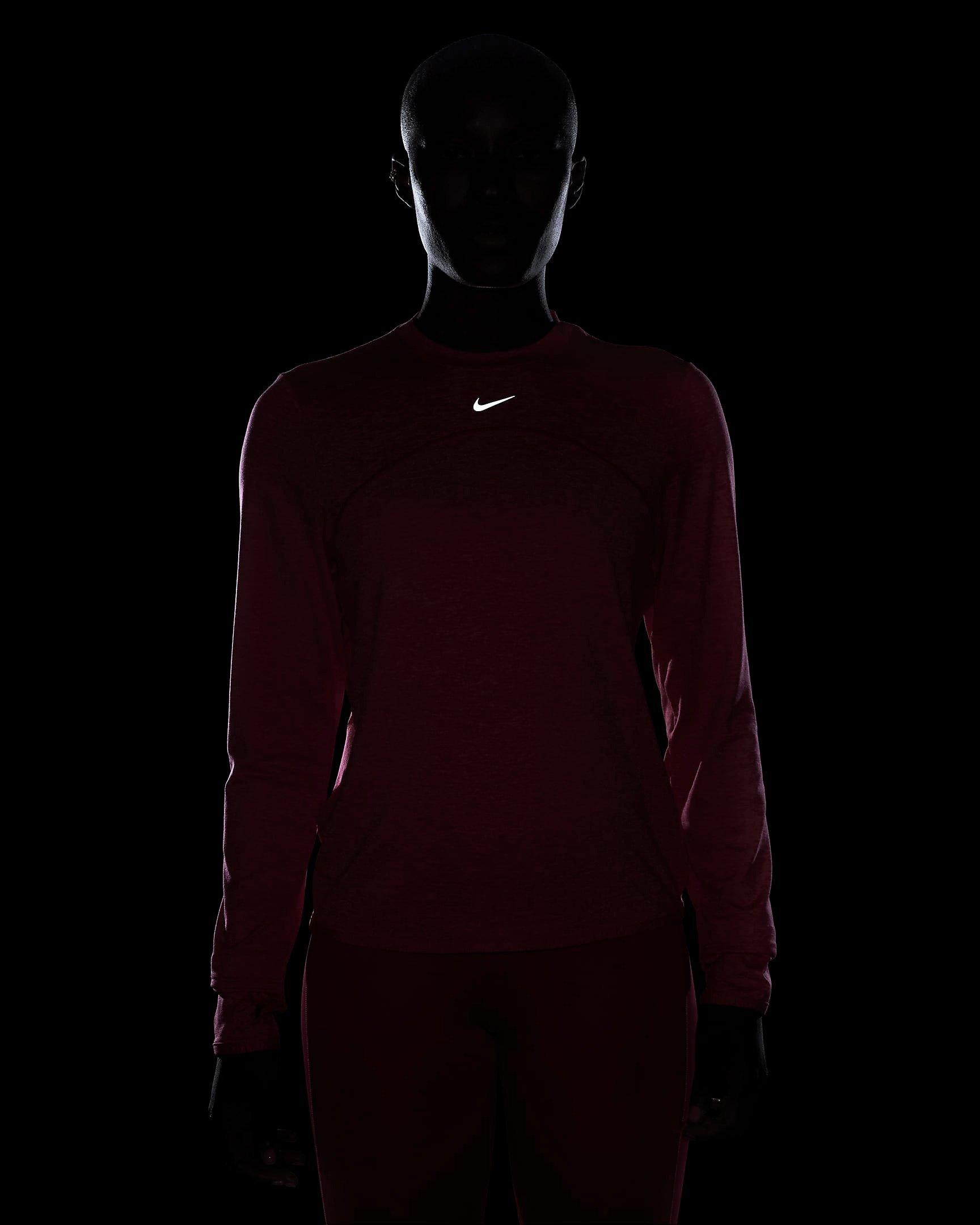 Nike Women's Dri-FIT Swift Element UV Crewneck Running Top - PINK Thumbnail View 7