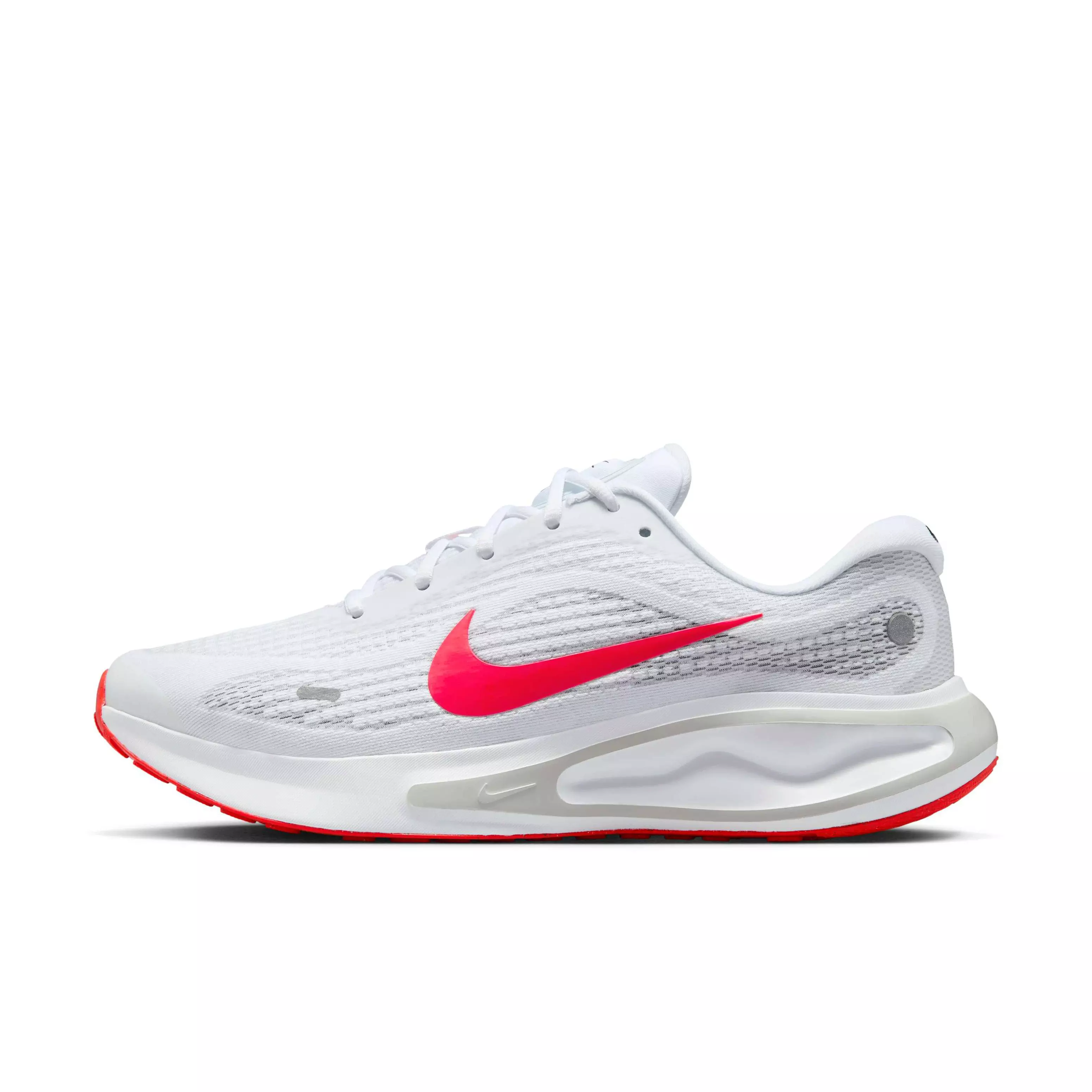 Nike Journey Run "White/Wolf Grey/Pure Platinum/Bright Crimson" Men's Running Shoe - WHITE/GREY/PLATINUM/CRIMSON
