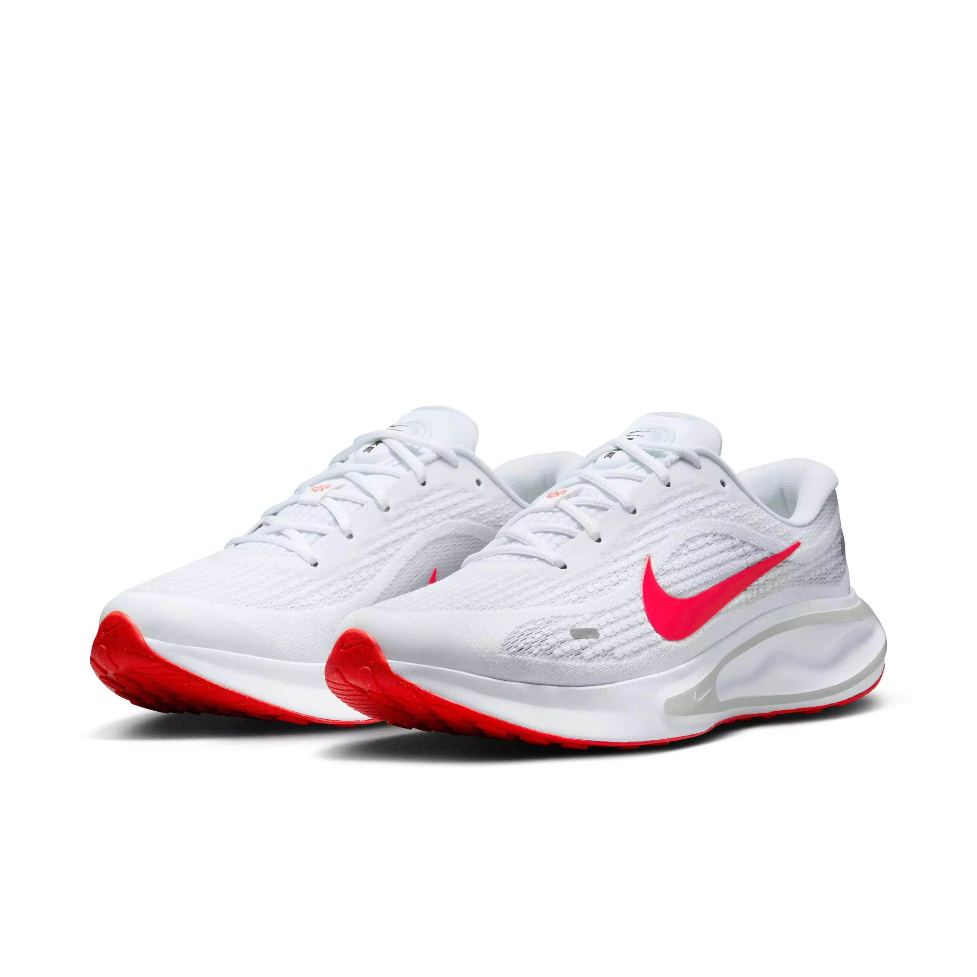 Nike Journey Run "White/Wolf Grey/Pure Platinum/Bright Crimson" Men's Running Shoe - WHITE/GREY/PLATINUM/CRIMSON