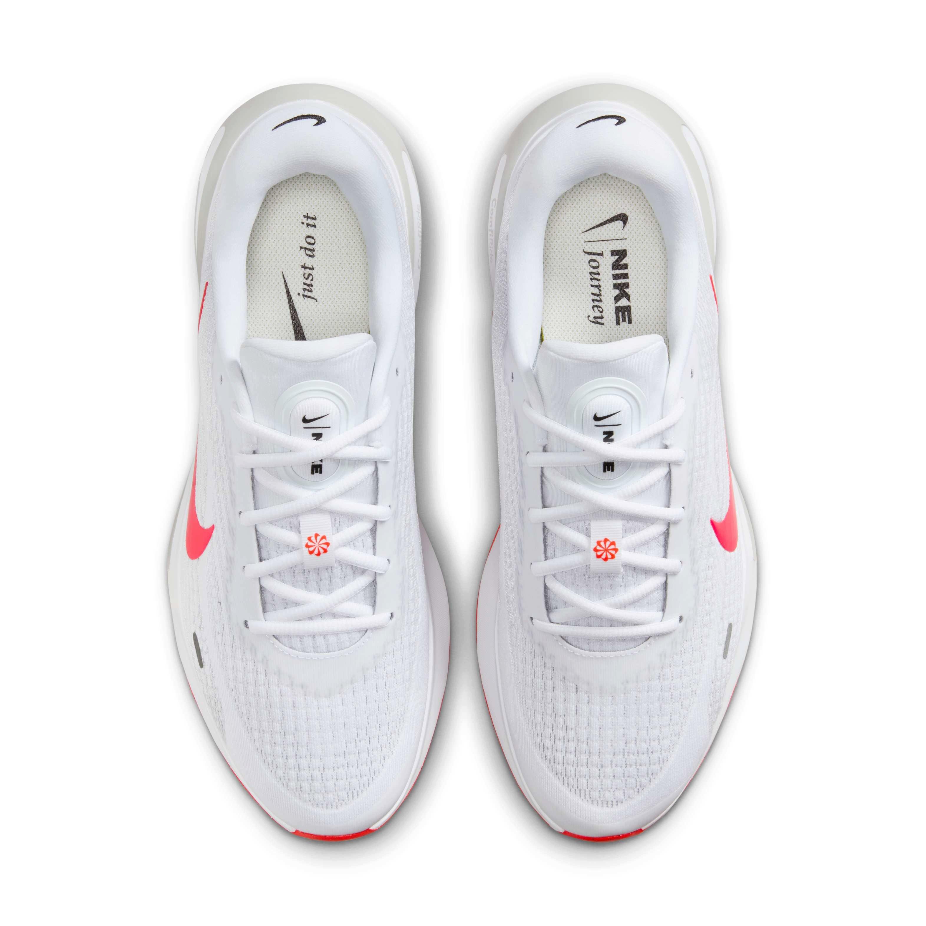 Nike Journey Run "White/Wolf Grey/Pure Platinum/Bright Crimson" Men's Running Shoe - WHITE/GREY/PLATINUM/CRIMSON Thumbnail View 4