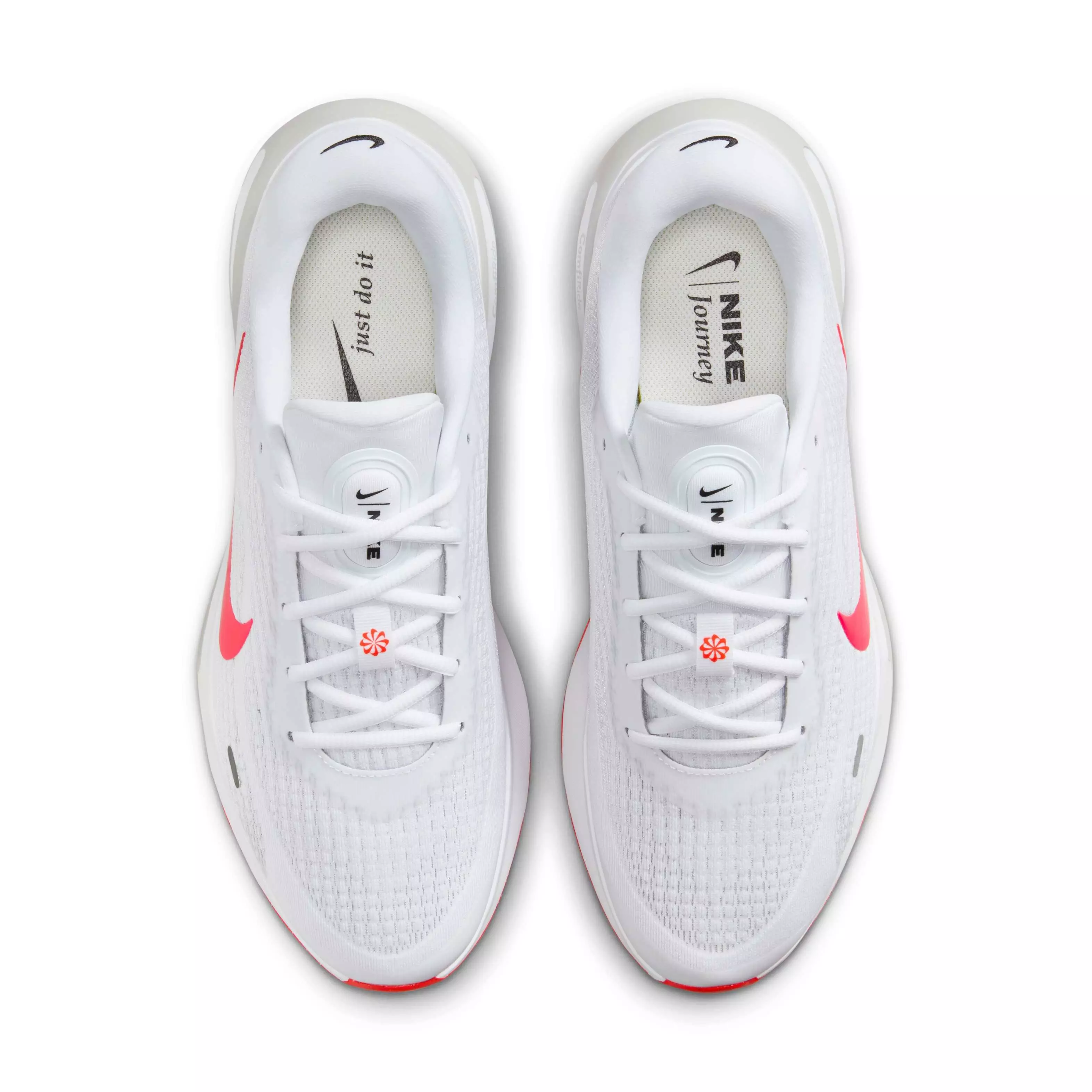 Nike Journey Run "White/Wolf Grey/Pure Platinum/Bright Crimson" Men's Running Shoe - WHITE/GREY/PLATINUM/CRIMSON