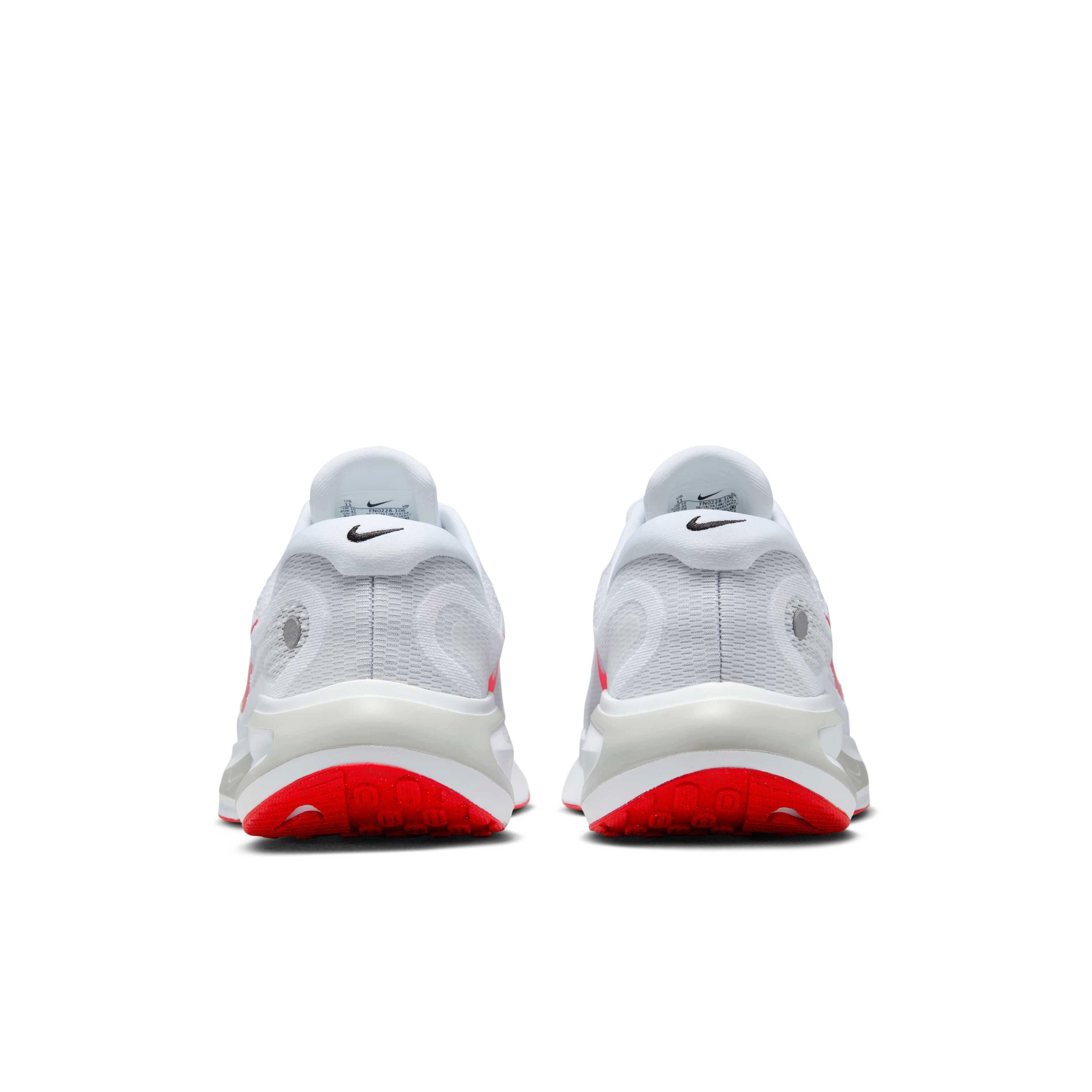 Nike Journey Run "White/Wolf Grey/Pure Platinum/Bright Crimson" Men's Running Shoe - WHITE/GREY/PLATINUM/CRIMSON Thumbnail View 5