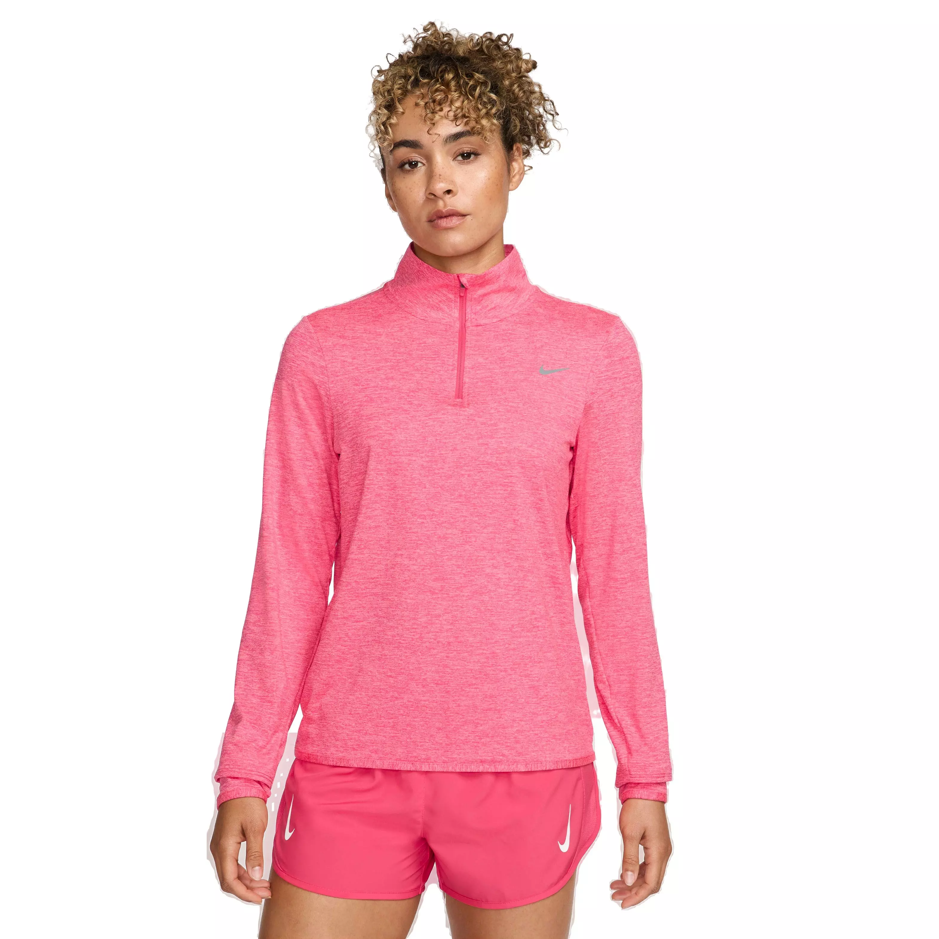 Nike Women's Swift Element UV Protection 1/4 Zip Running Top - PINK