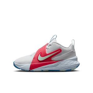 Nike Team Hustle D 12 "Off White/Blue/Tropical Pink/Arctic Green" Grade School Boys' Basketball Shoe - OFF WHITE/BLUE/PINK/GREEN