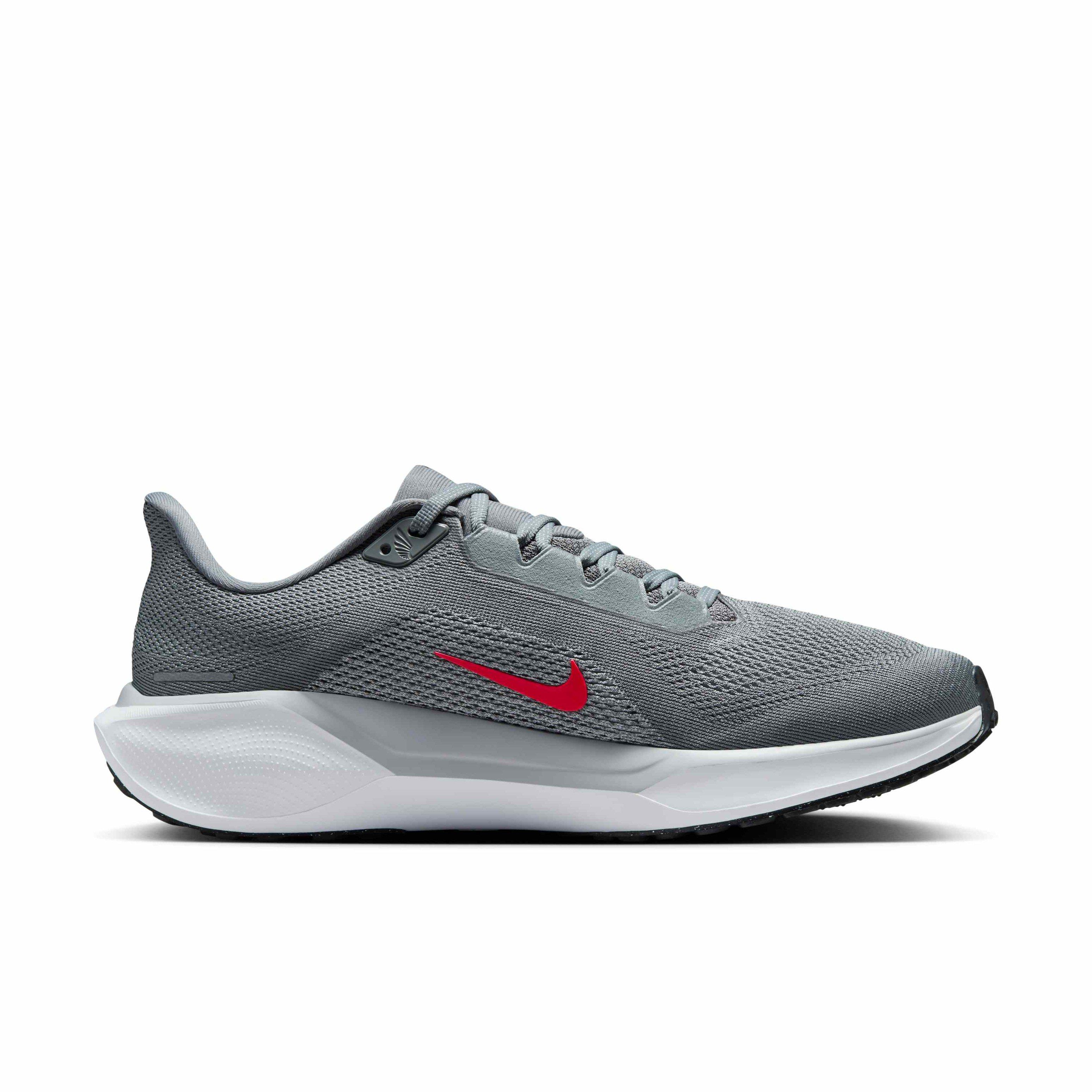 Nike Pegasus 41 "Cool Grey/Wolf Grey/Pure Platinum/Bright Crimson" Men's Wide Running Shoe - GREY/GREY/PLATINUM/CRIMSON Thumbnail View 1