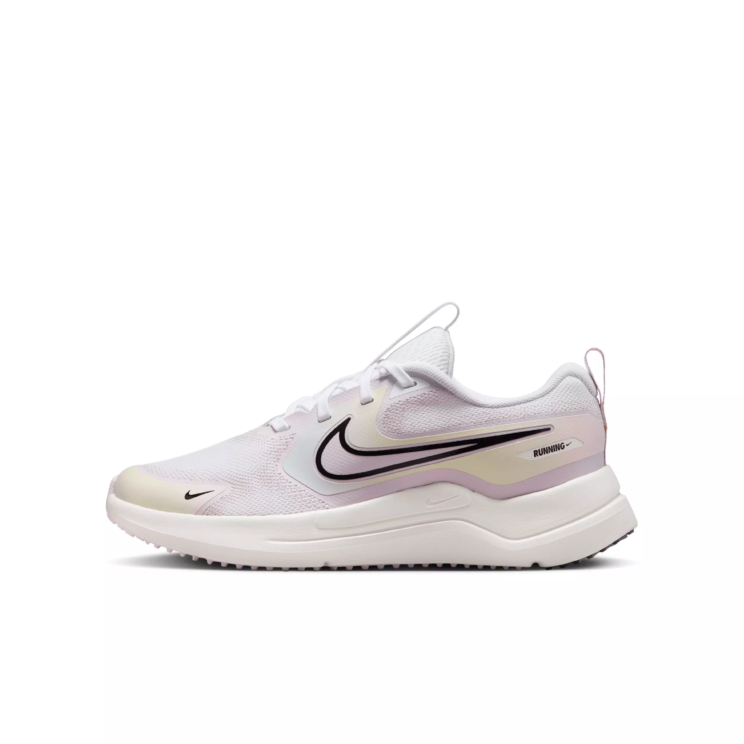 Nike Cosmic Runner SE 2 "White/Bleached Lilac/Sail/Black" Grade School Girls' Running Shoe - WHITE/LILAC/SAIL/BLACK