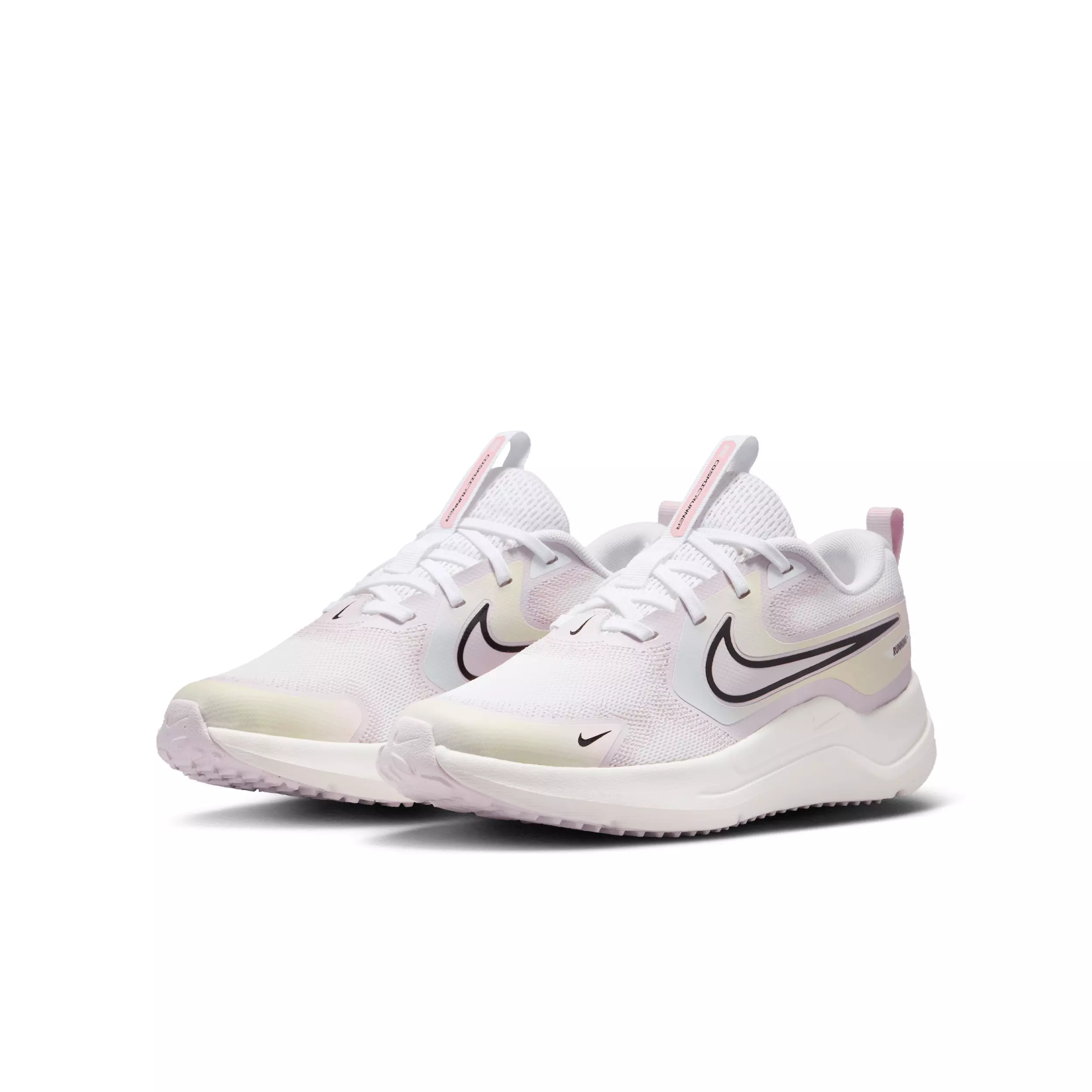 Nike Cosmic Runner SE 2 "White/Bleached Lilac/Sail/Black" Grade School Girls' Running Shoe - WHITE/LILAC/SAIL/BLACK