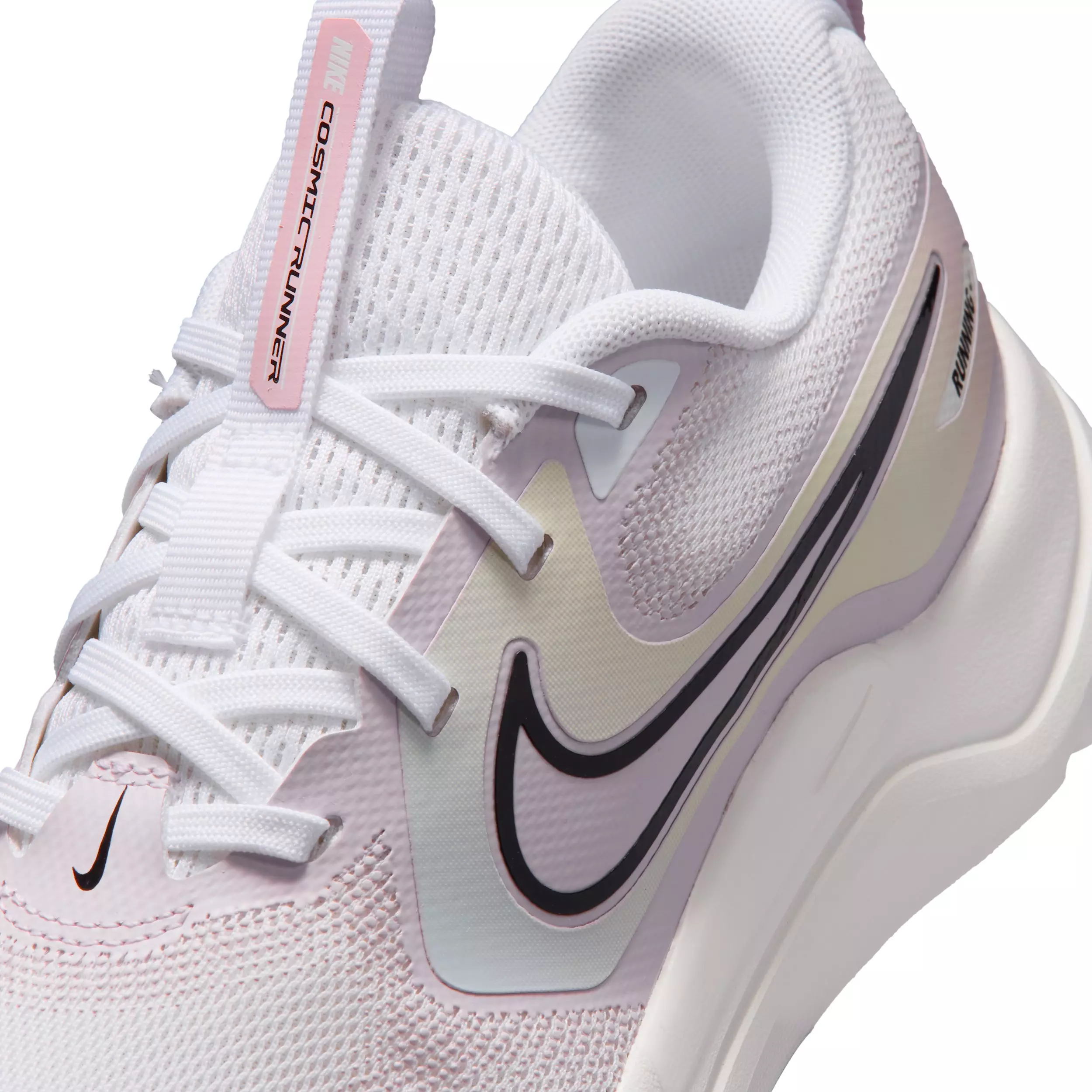 Nike Cosmic Runner SE 2 "White/Bleached Lilac/Sail/Black" Grade School Girls' Running Shoe - WHITE/LILAC/SAIL/BLACK