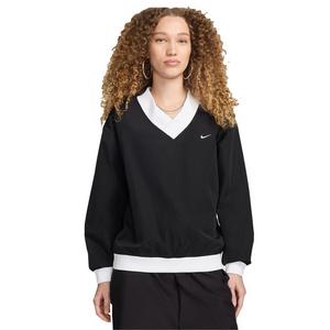 Nike Women's Sportswear Essential Loose UV Woven Long Sleeve V-Neck Top