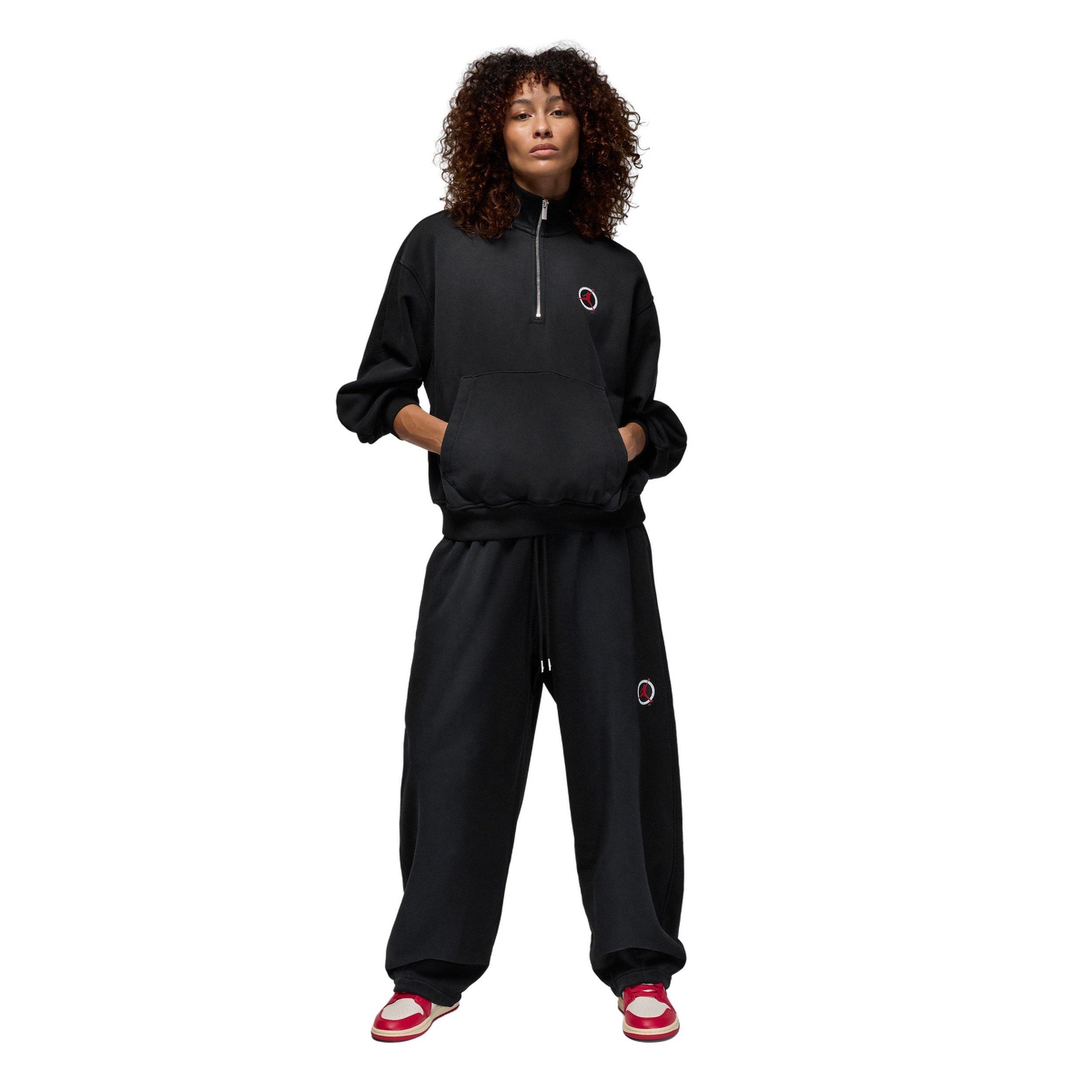Jordan Women's Flight Club Fleece Quarter-Zip Pullover - Black - BLACK Thumbnail View 7