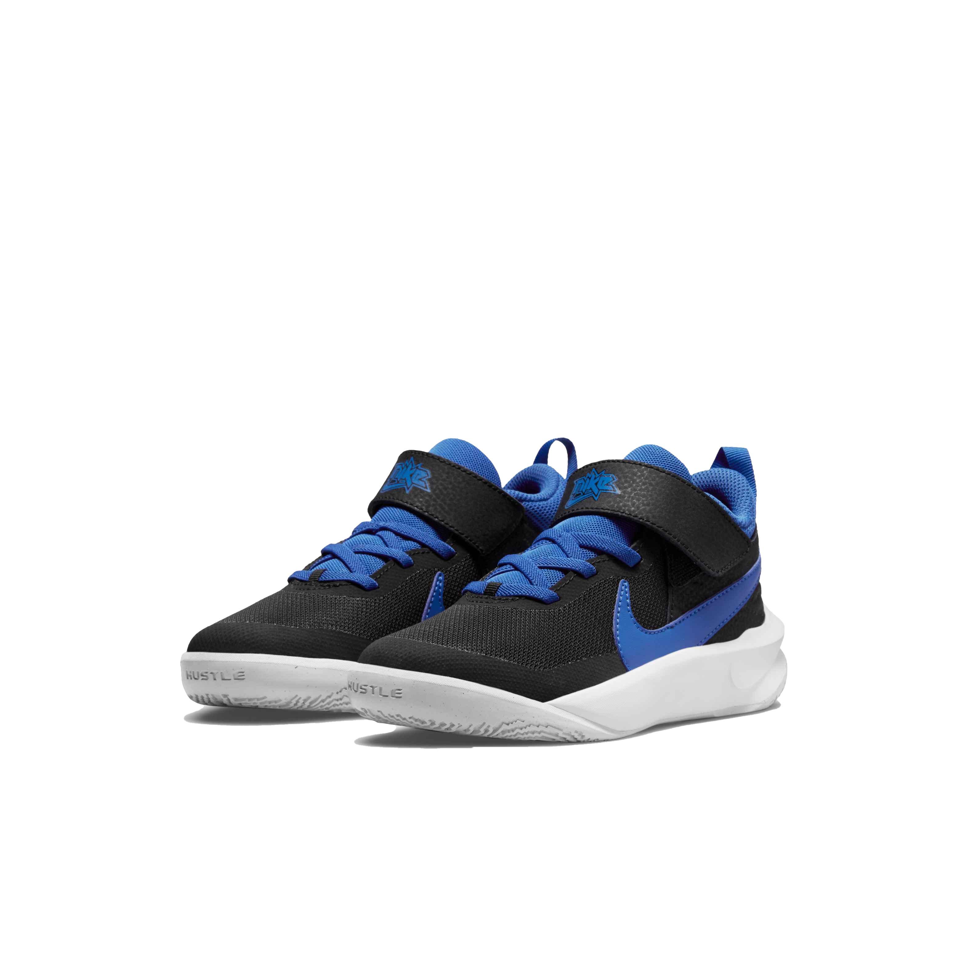 Nike Team Hustle D 10 "Black/Game Royal/Photon Dust/White" Preschool Boys' Basketball Shoe - BLACK Thumbnail View 3