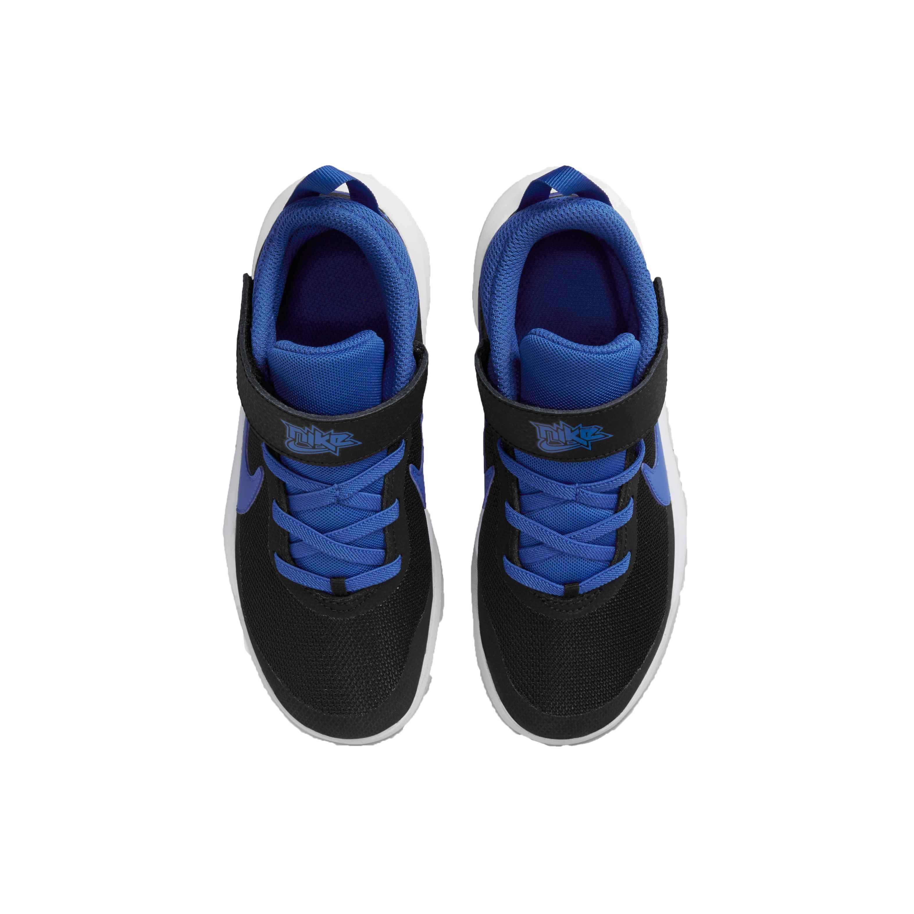 Nike Team Hustle D 10 "Black/Game Royal/Photon Dust/White" Preschool Boys' Basketball Shoe - BLACK Thumbnail View 4