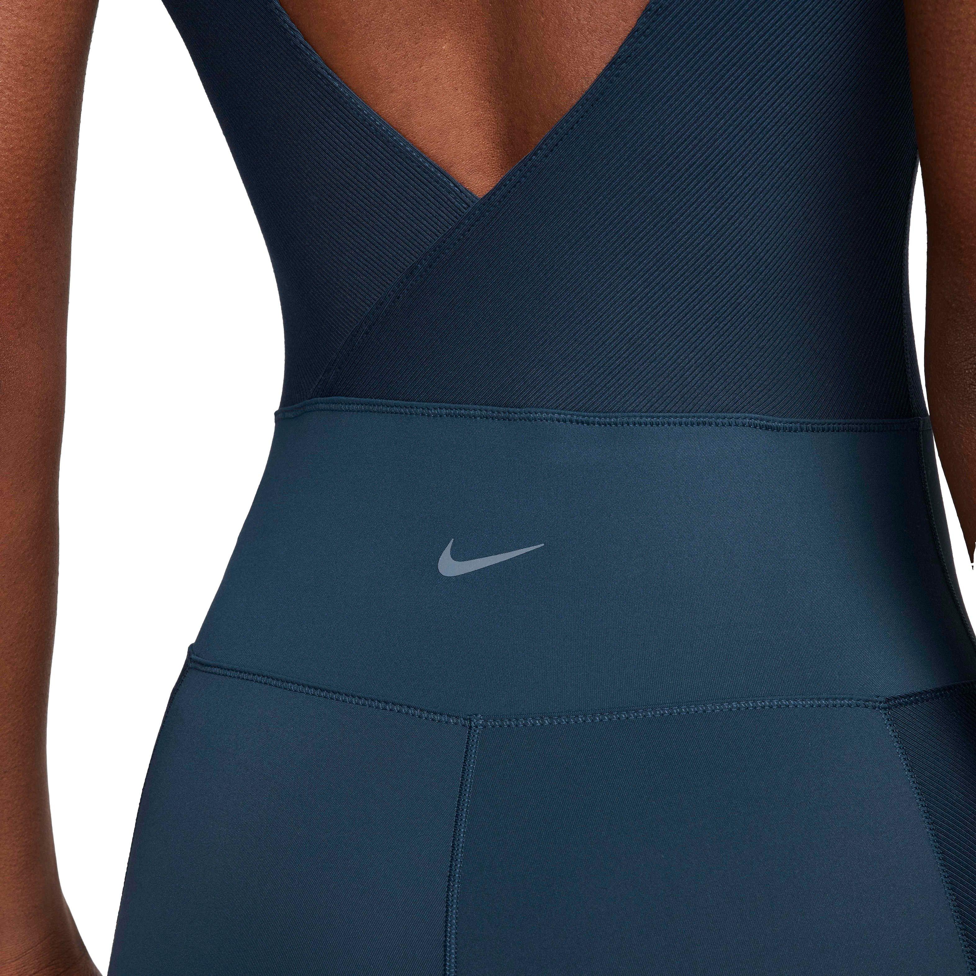 Nike Women's One Dri-FIT Bodysuit - BLUE Thumbnail View 4