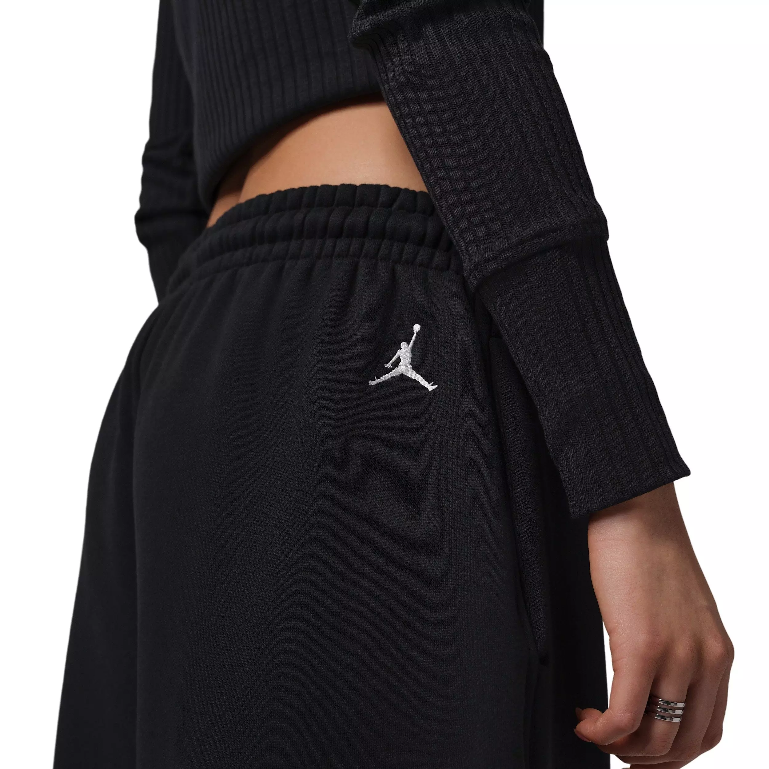 Jordan Women's Flight Fleece Baggy Pants -Black - BLACK