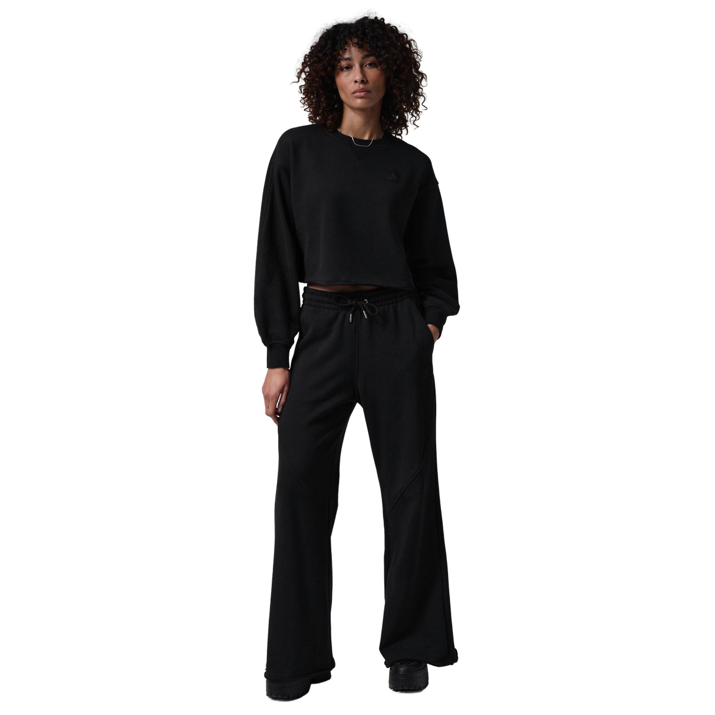 Jordan Women's Flared French Terry Fleece Pants -Black - BLACK Thumbnail View 4