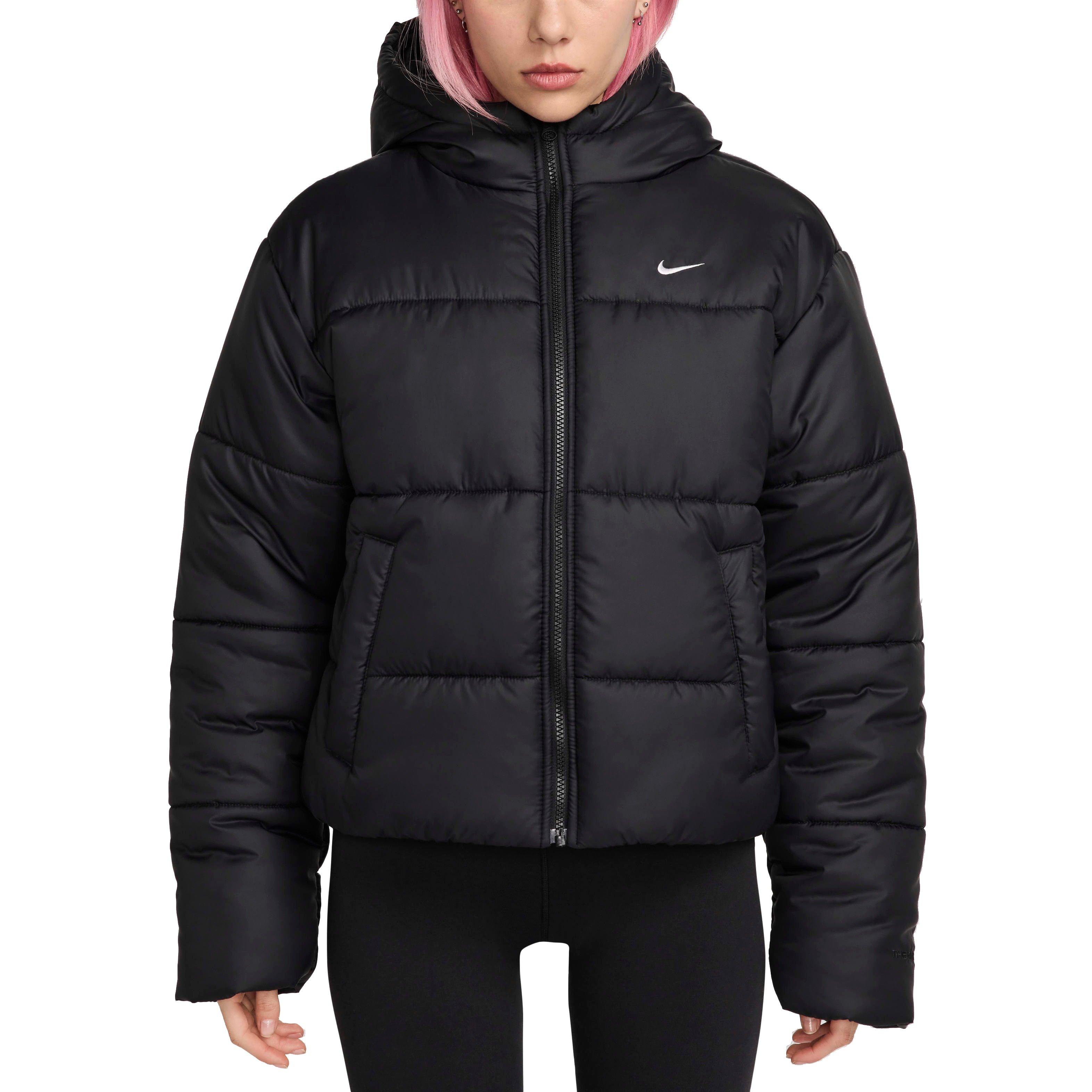 Nike Women's Sportswear Classic Puffer Therma-FIT Loose Hooded Jacket - BLACK Thumbnail View 4