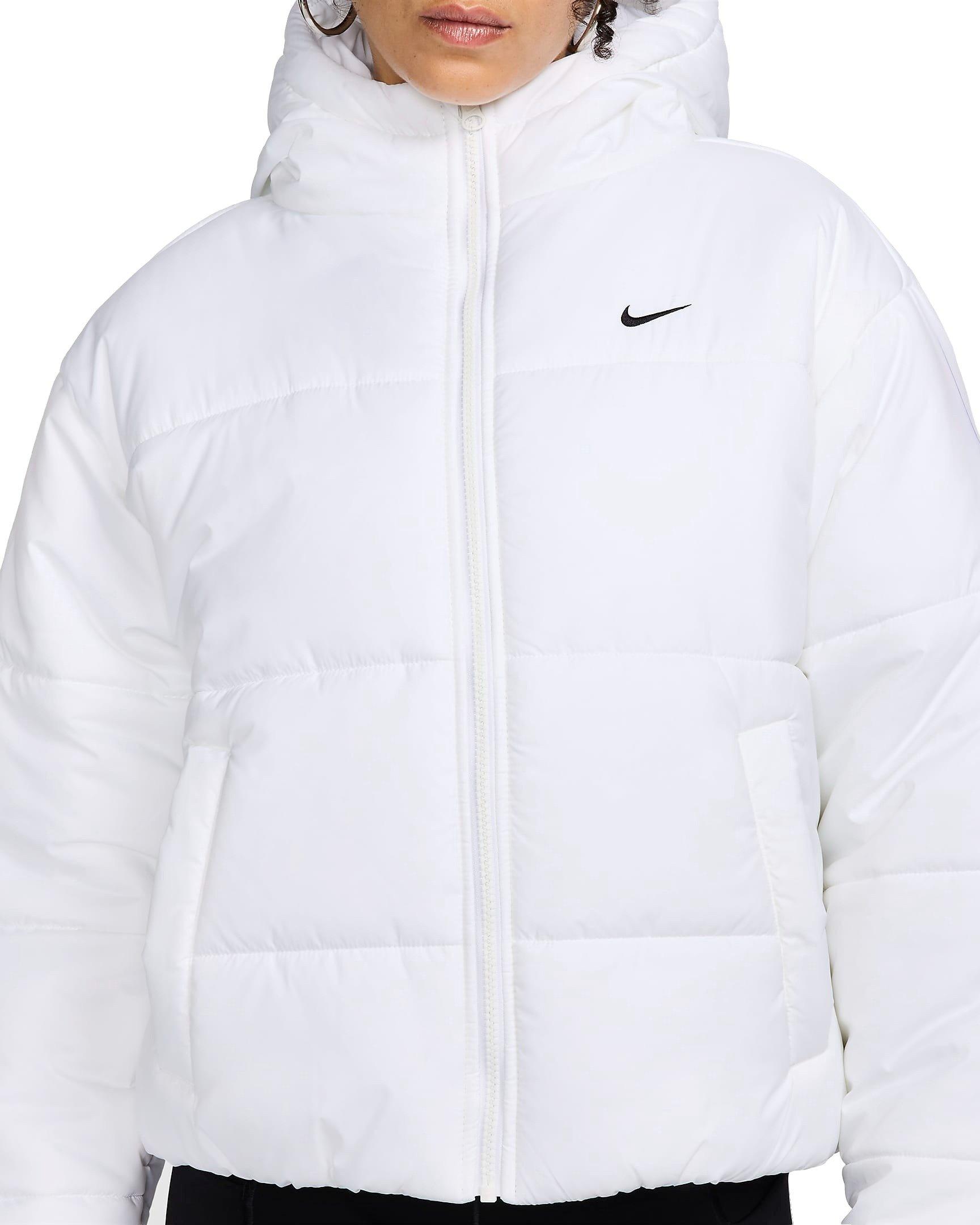 Nike Women's Sportswear Classic Puffer Therma-FIT Loose Hooded Jacket - WHITE Thumbnail View 1
